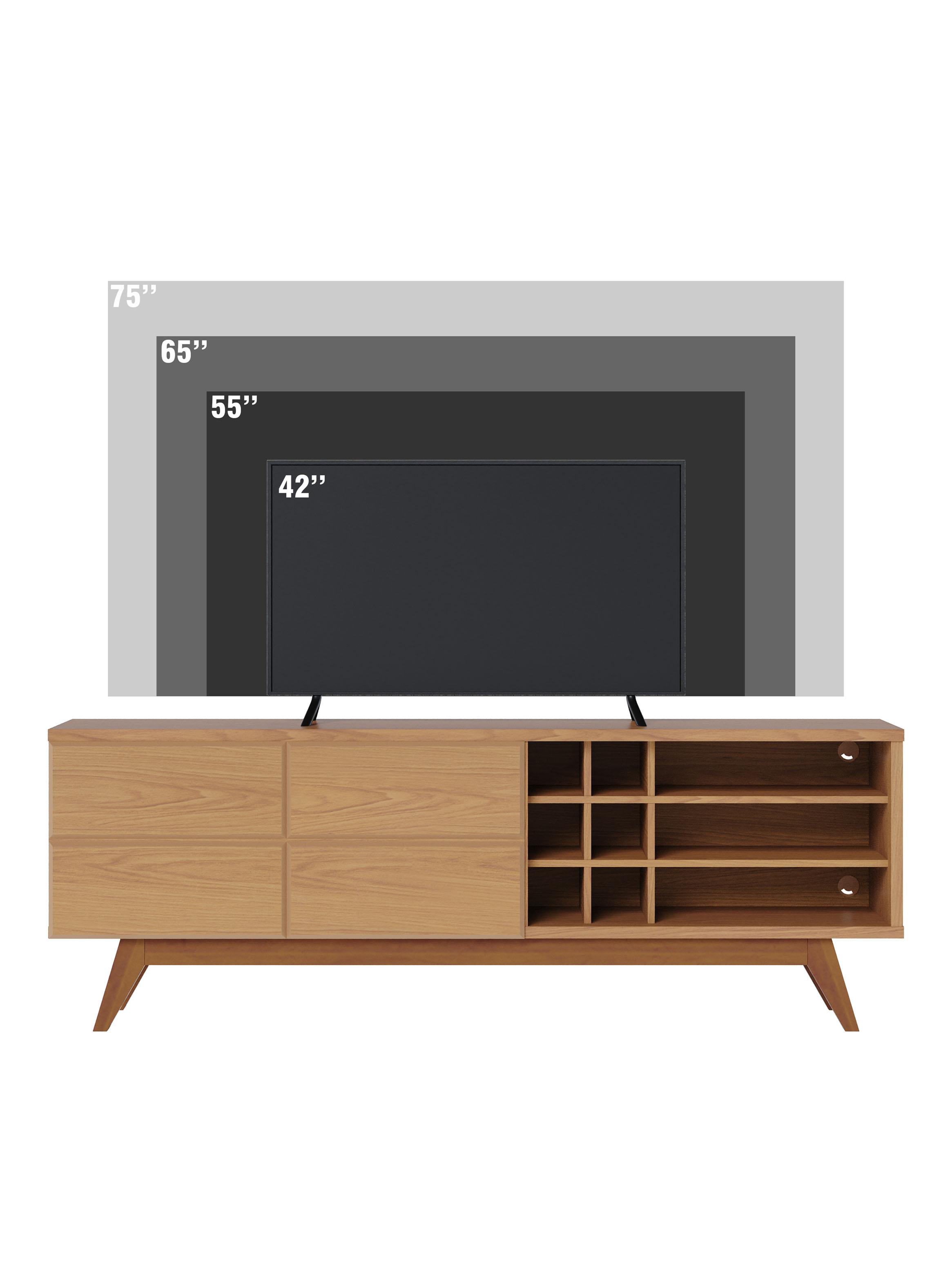 Rack TV Noronha 75" 2 Puertas Café-3