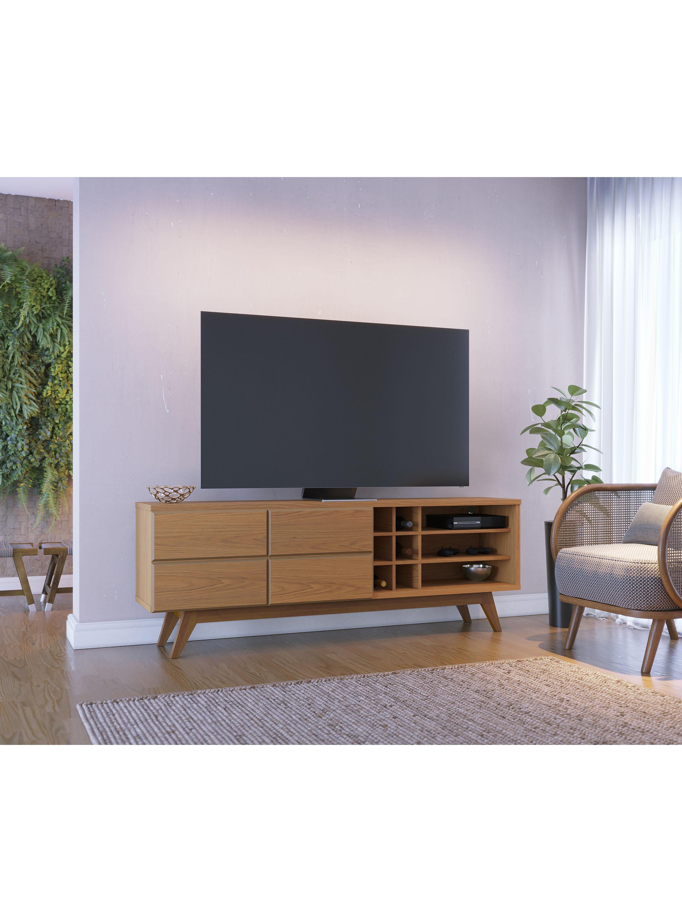 Rack TV Noronha 75" 2 Puertas Café-4
