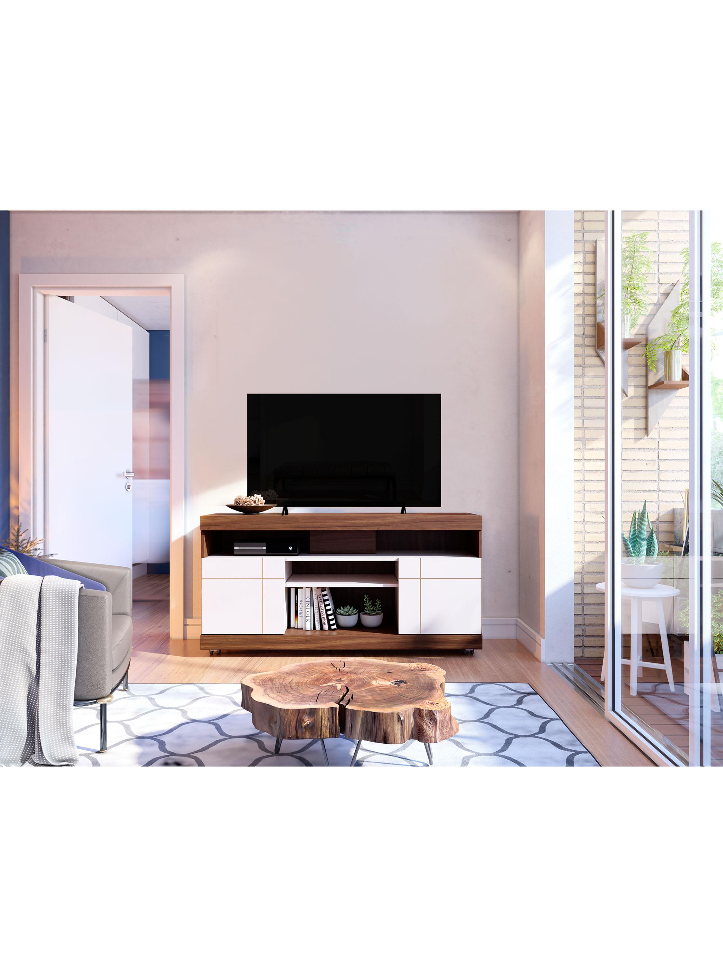 Rack TV Yara 47" 2 Puertas Café-4