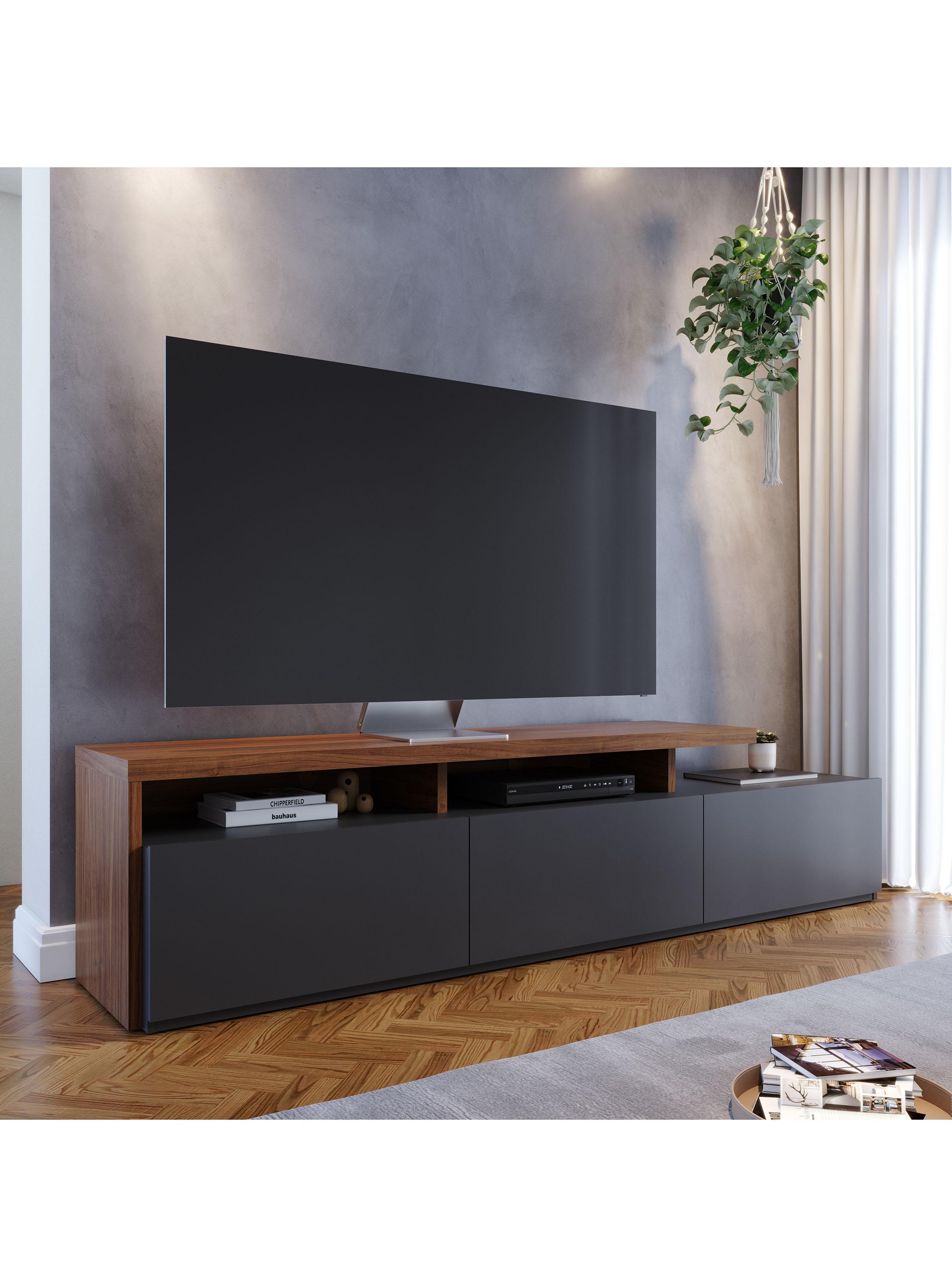 Rack TV Logan 70" 3 Puertas Negro-4