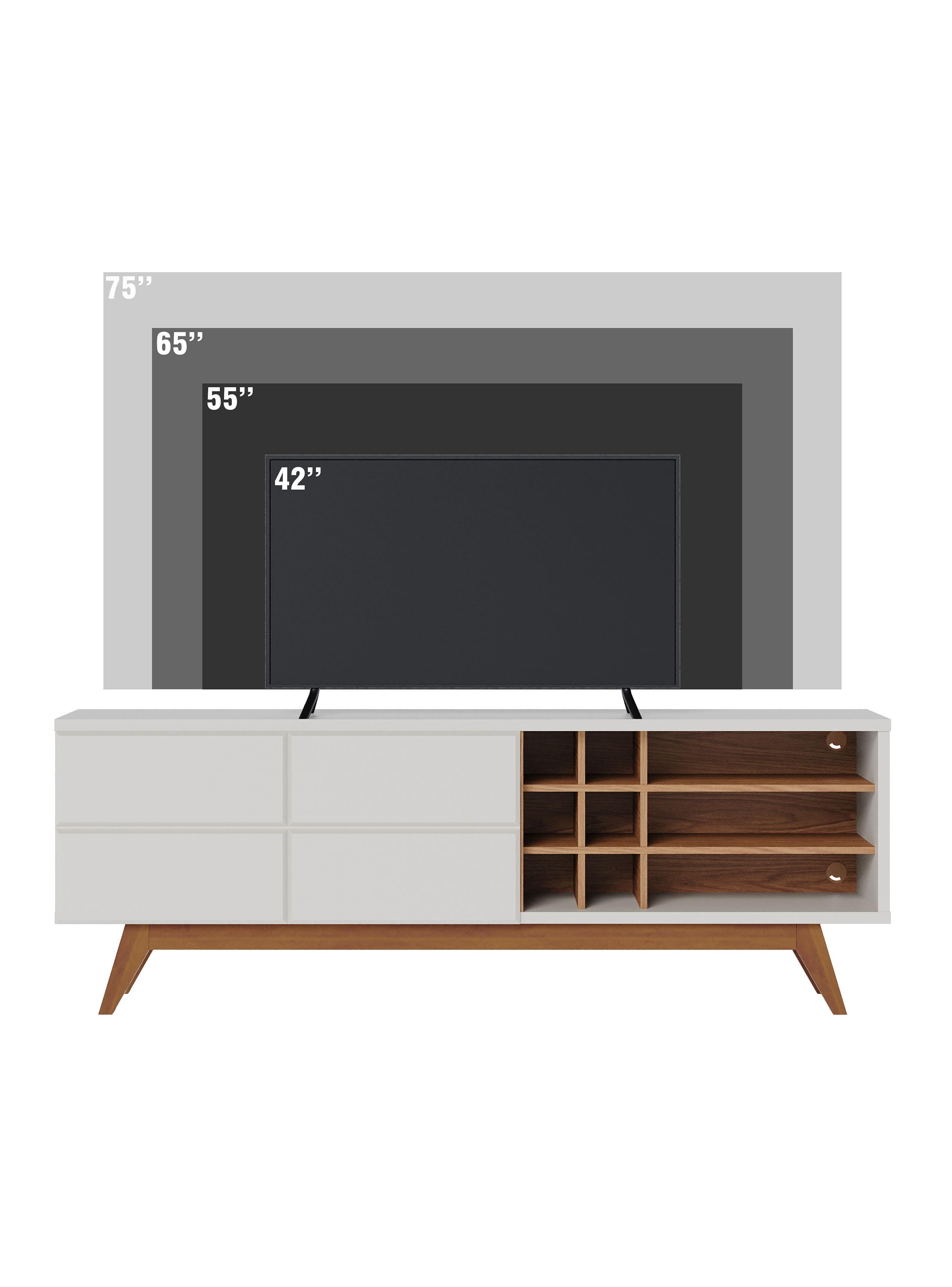 Rack TV Noronha 75" 2 Puertas Blanco-3