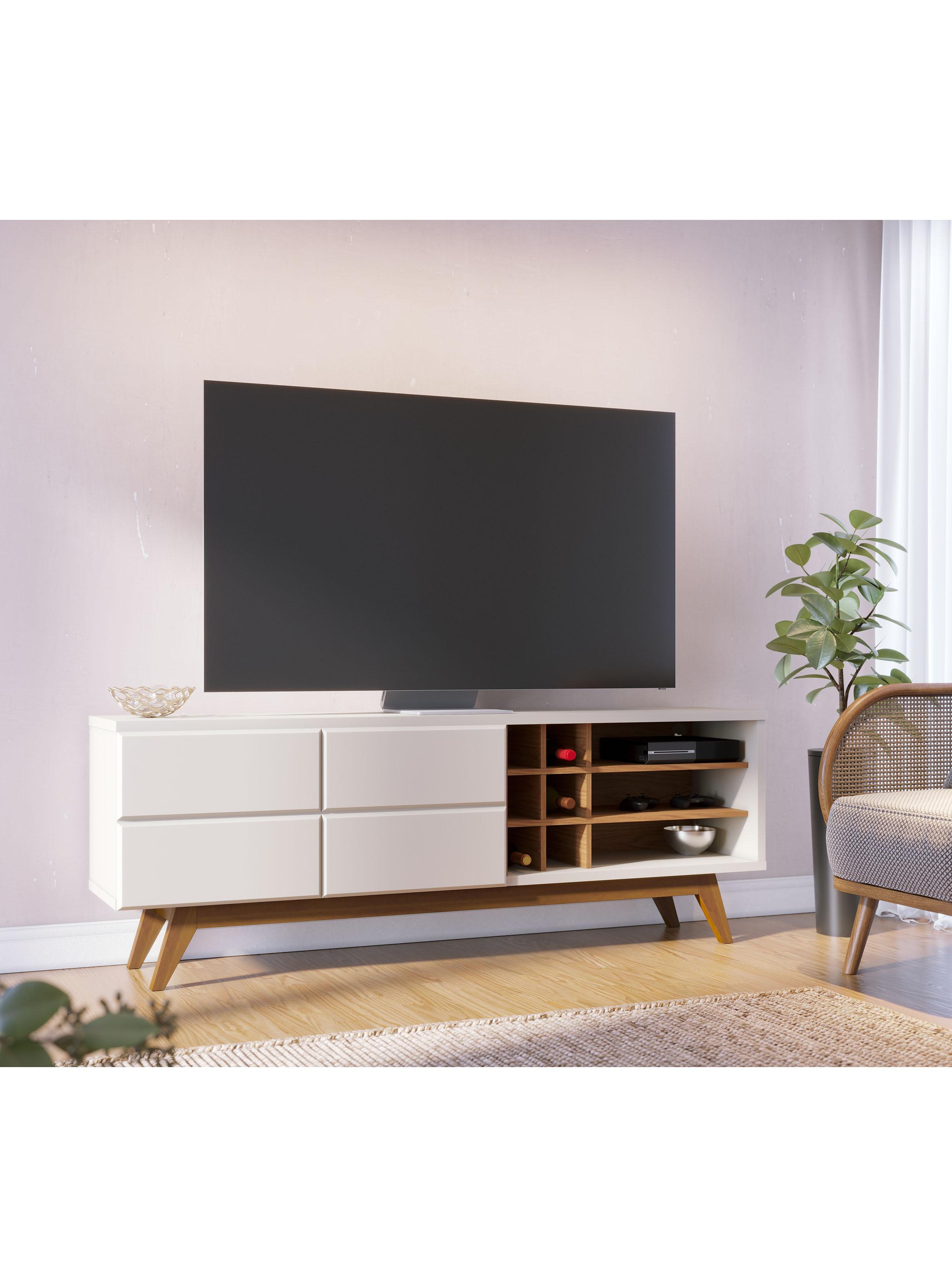 Rack TV Noronha 75" 2 Puertas Blanco-4