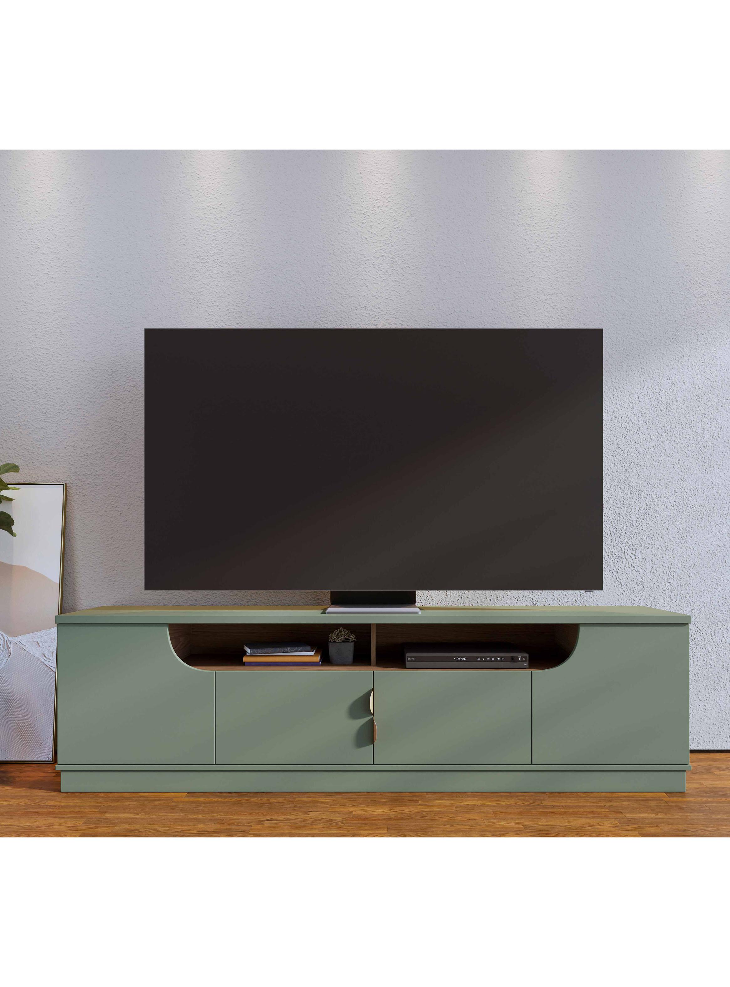 Rack TV Santorini 75" 4 Puertas Verde-4
