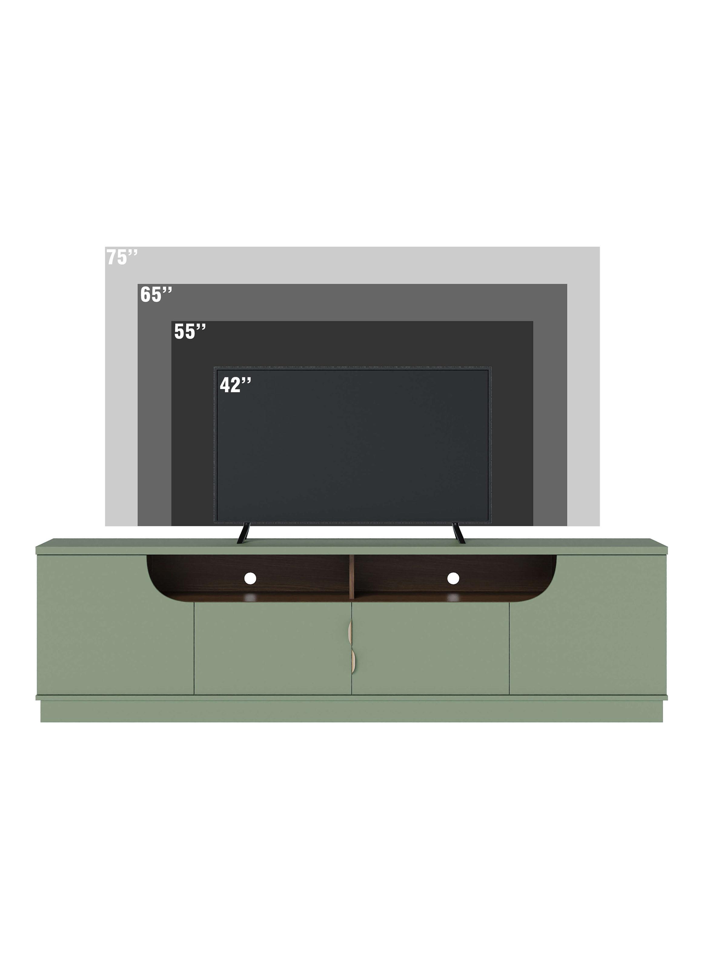 Rack TV Santorini 75" 4 Puertas Verde-3