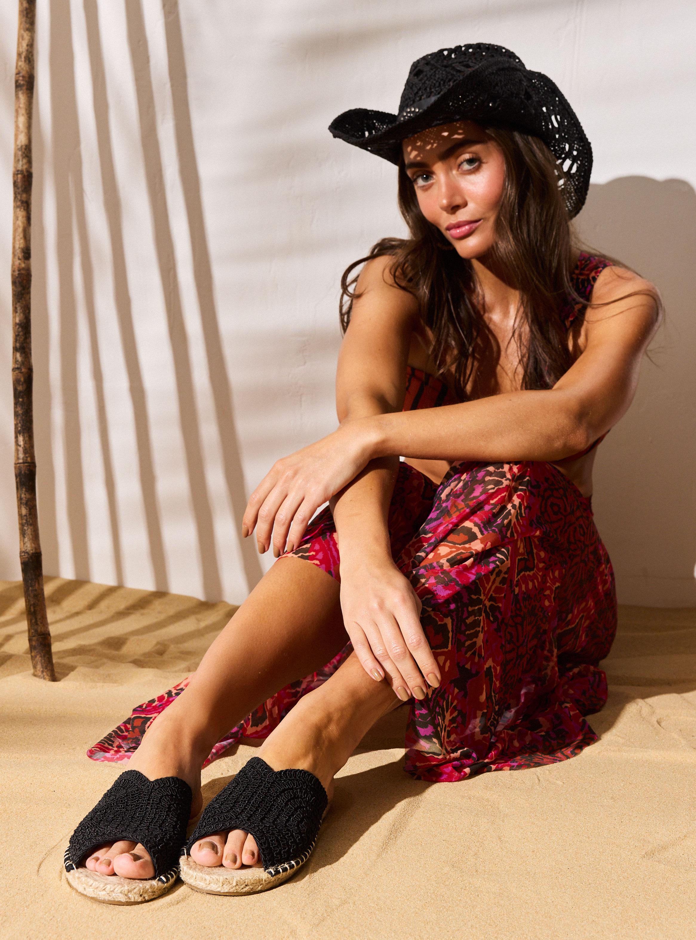 Sandalia Tejida Tipo Crochet Mujer-1
