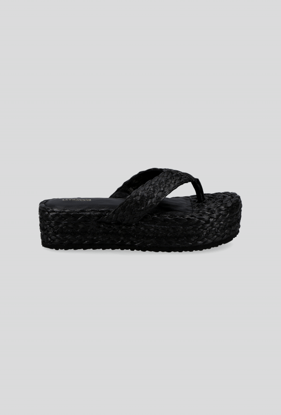 Sandalia Flip Flop de RaffiaPlataforma Mujer-5