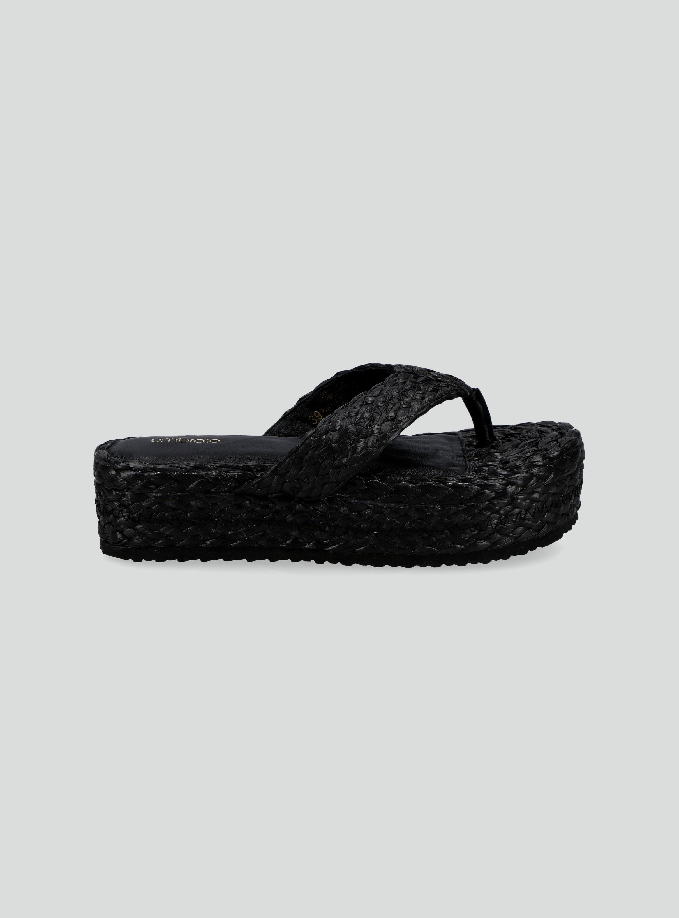Sandalia Flip Flop de RaffiaPlataforma Mujer-2