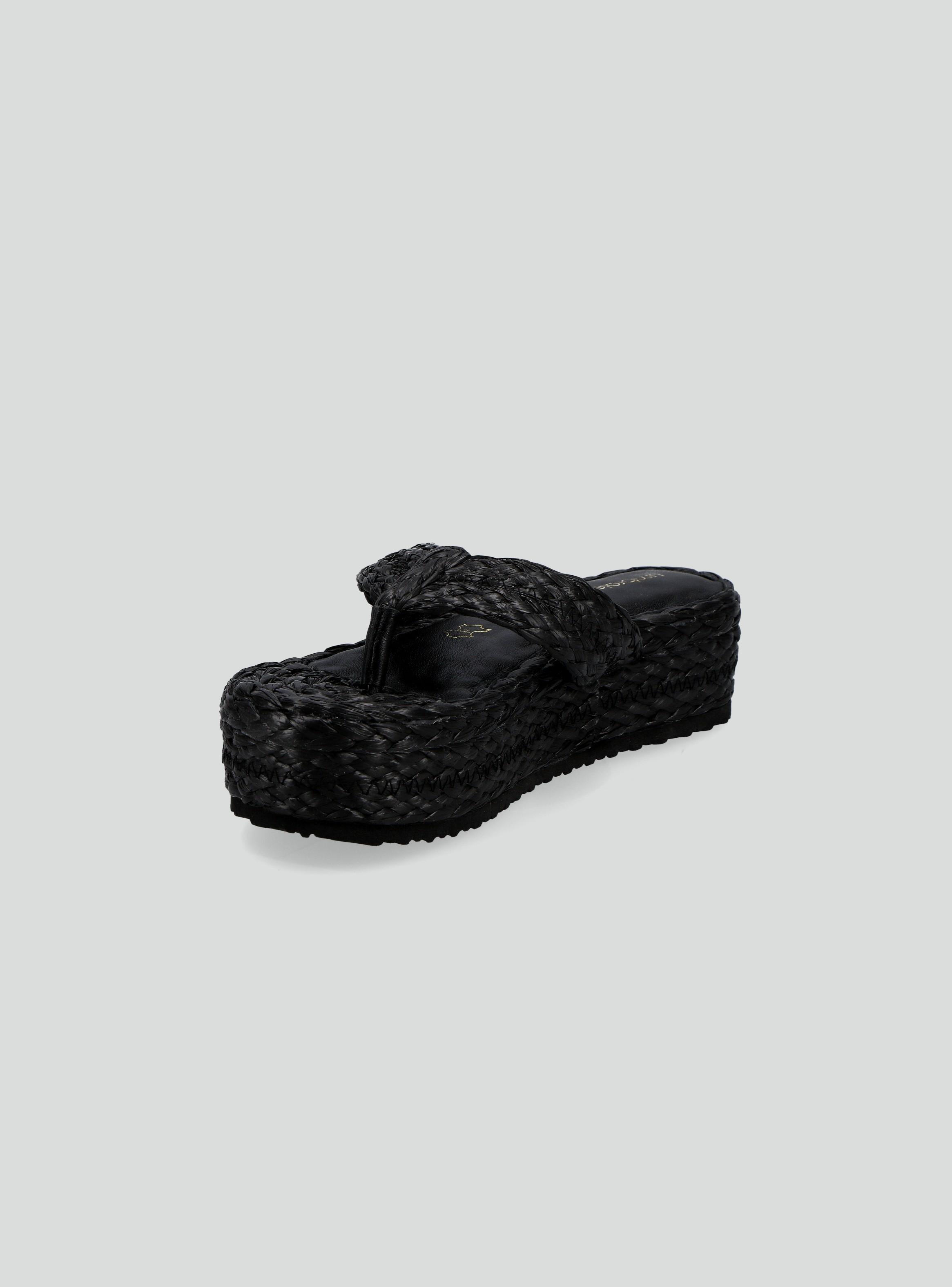 Sandalia Flip Flop de RaffiaPlataforma Mujer-3