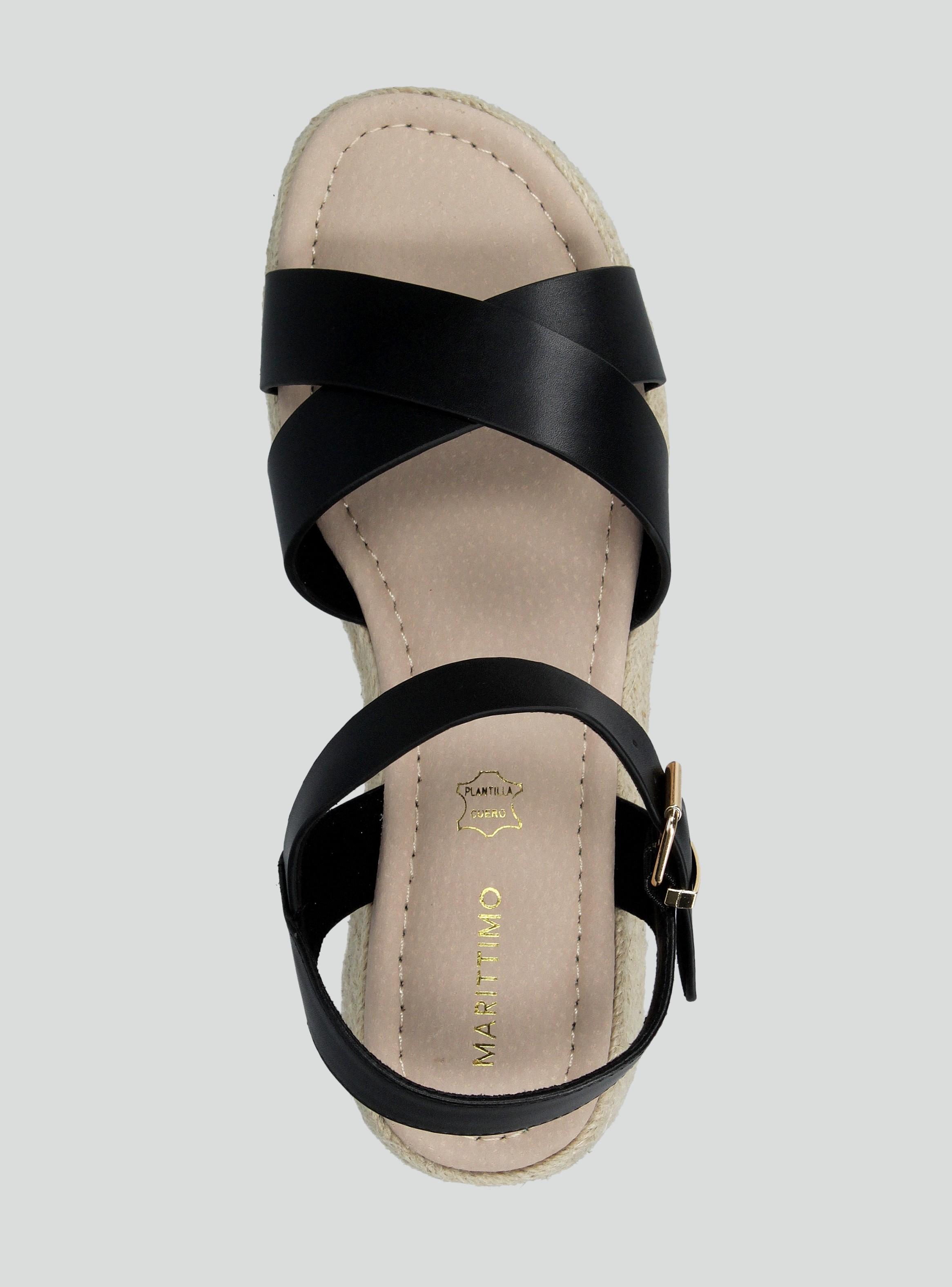 Sandalia Plataforma Yute Efecto Cuero Mujer-3