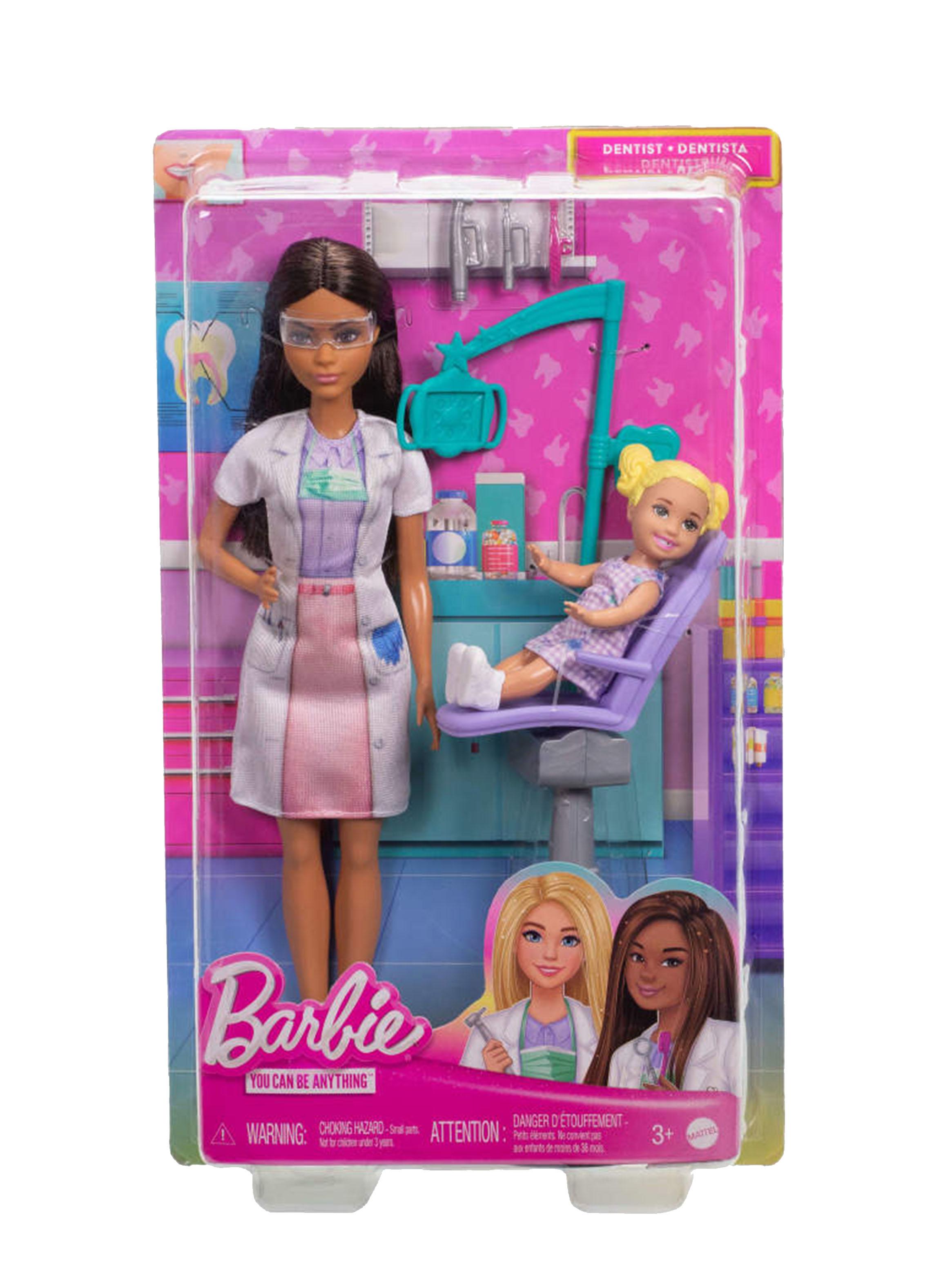 Muñeca Dentista Cabello Castaño con Niña-1