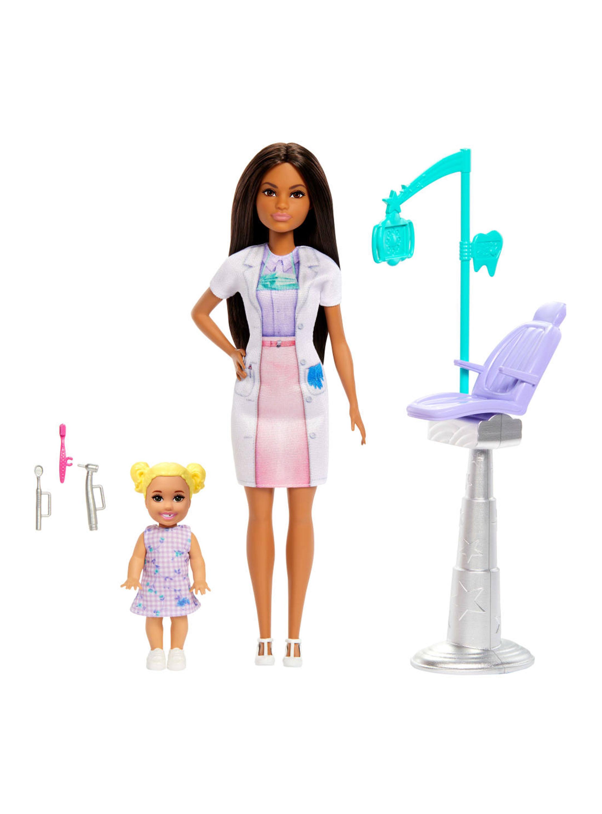 Muñeca Dentista Cabello Castaño con Niña-2