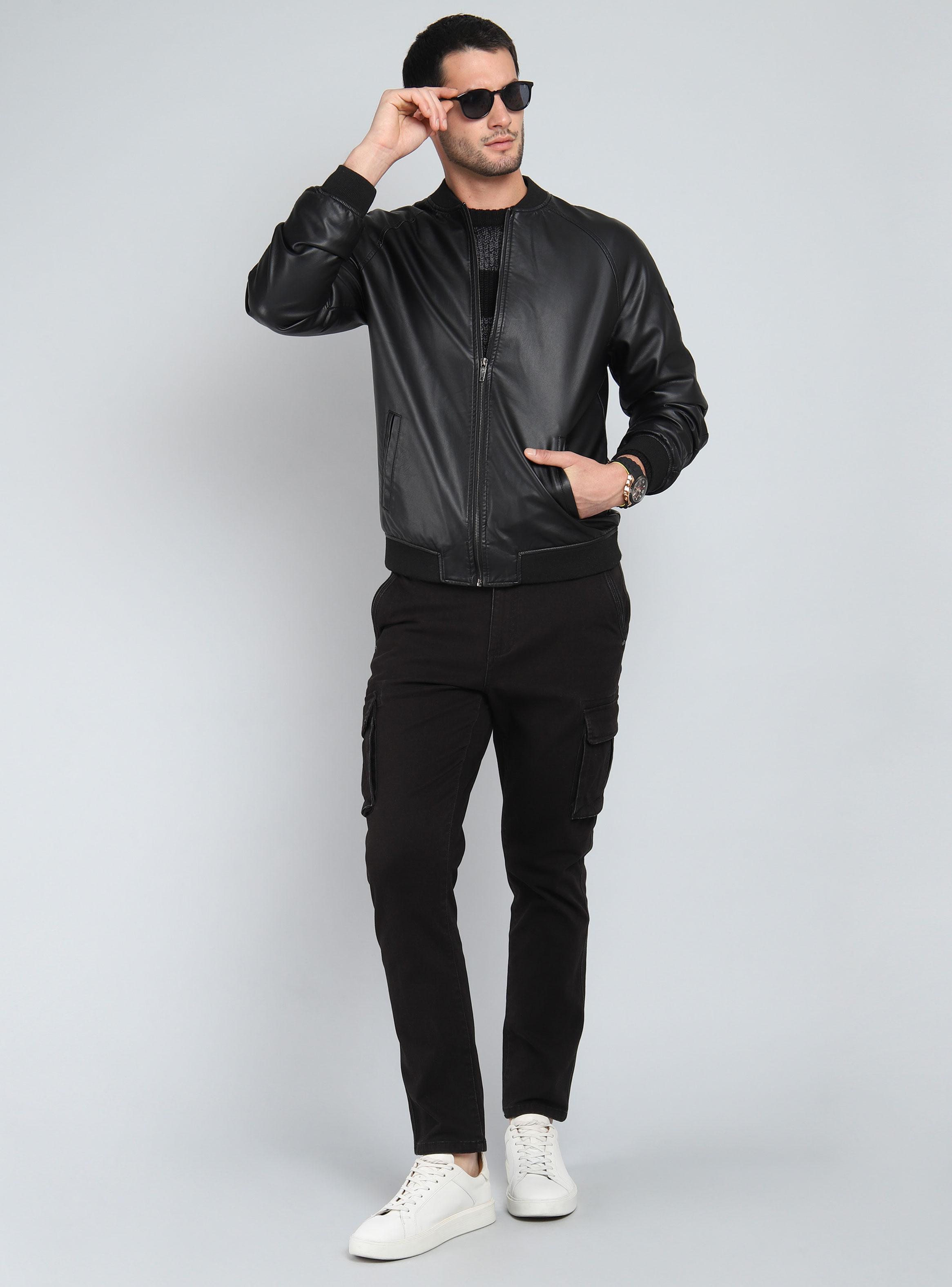 Chaqueta Cuero Ecológico Bomber-4