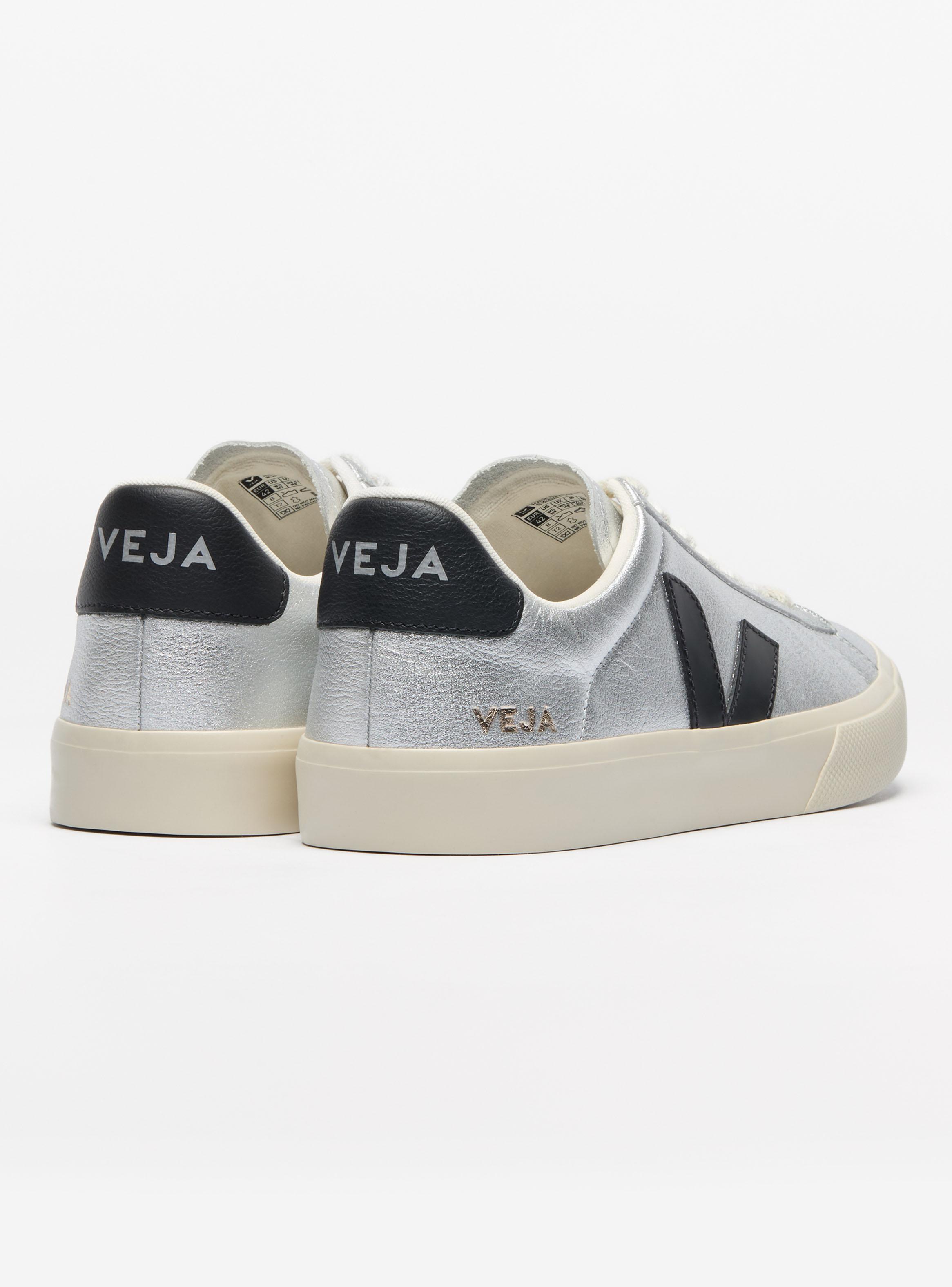 Zapatilla Urbana Cuero Mujer Campo Silver Black-2