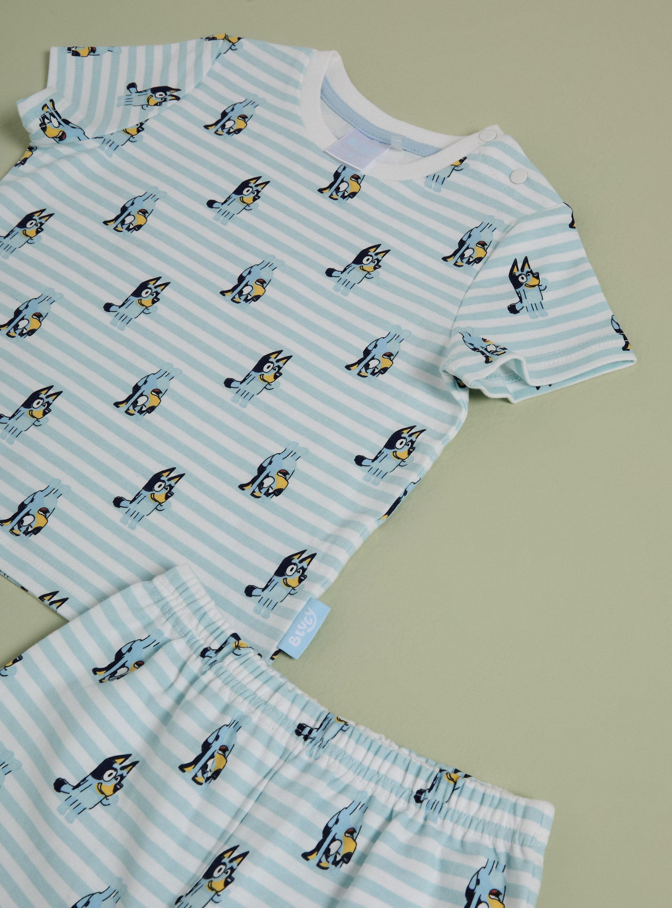 Pijama Estampado Líneas Celeste Bluey-2