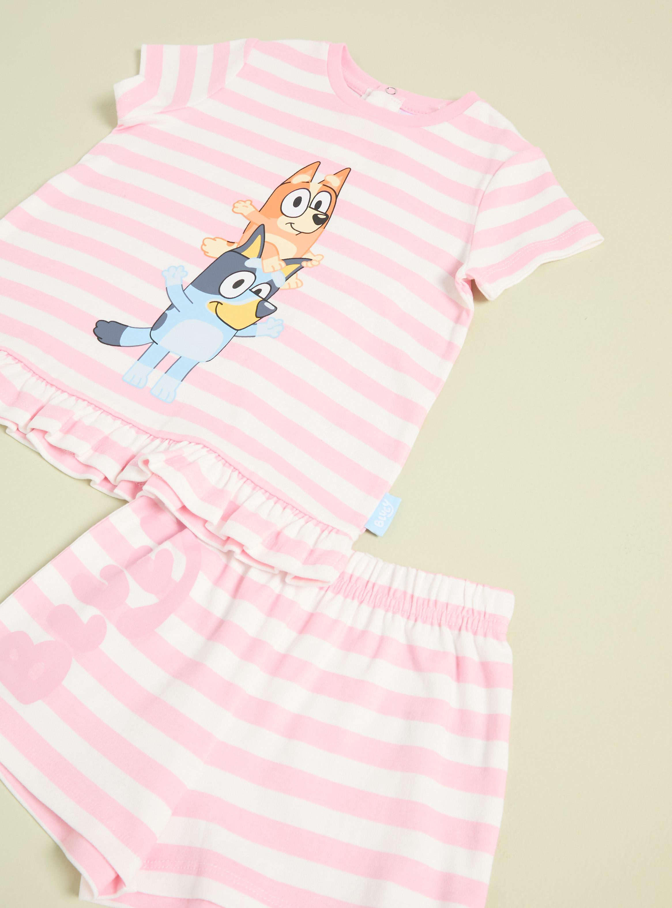 Pijama Estampado Líneas Rosadas Bluey-2