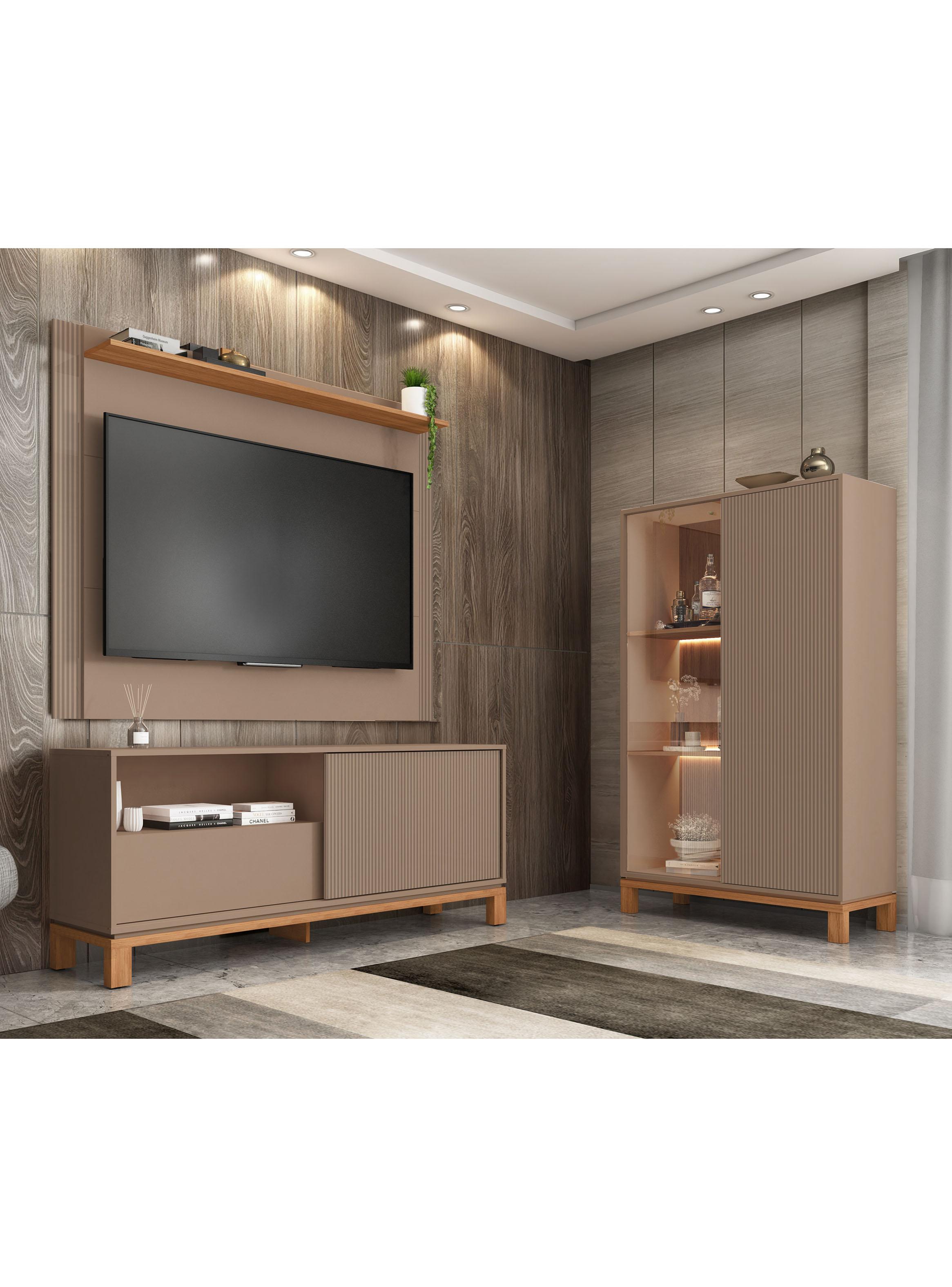 Panel TV + Rack 1.5m + Vitrina Mondrian-5