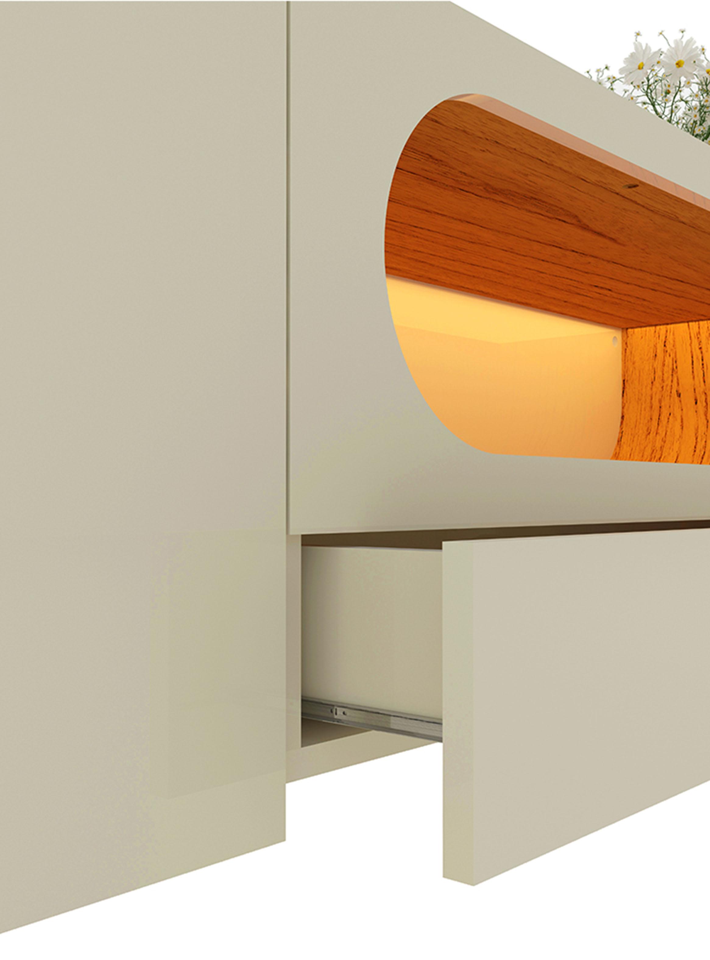 Rack TV 75" Nobre 2.1 Pata de Madera-3