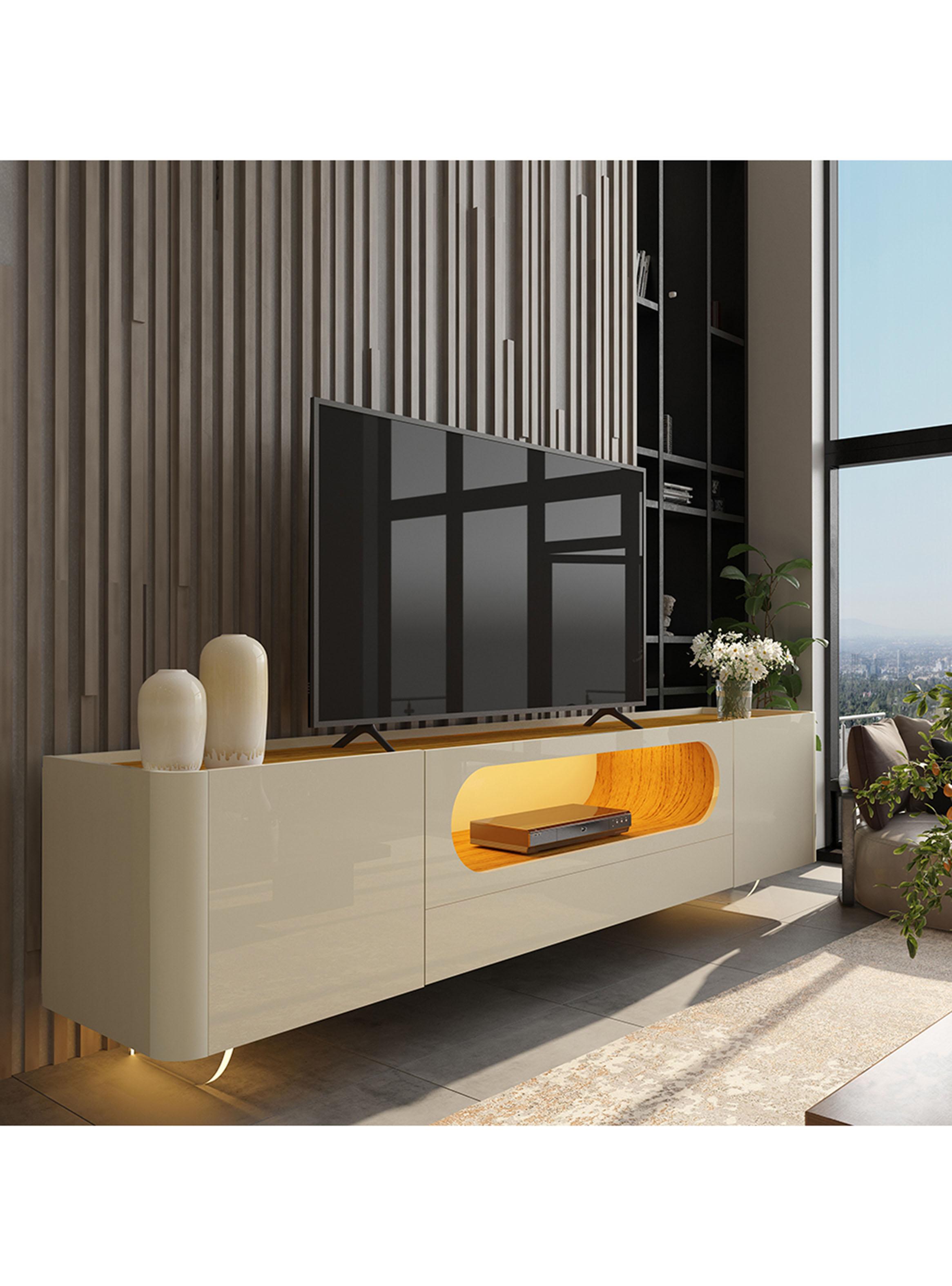 Rack TV 75" Nobre 2.1 Pata de Vidrio-3