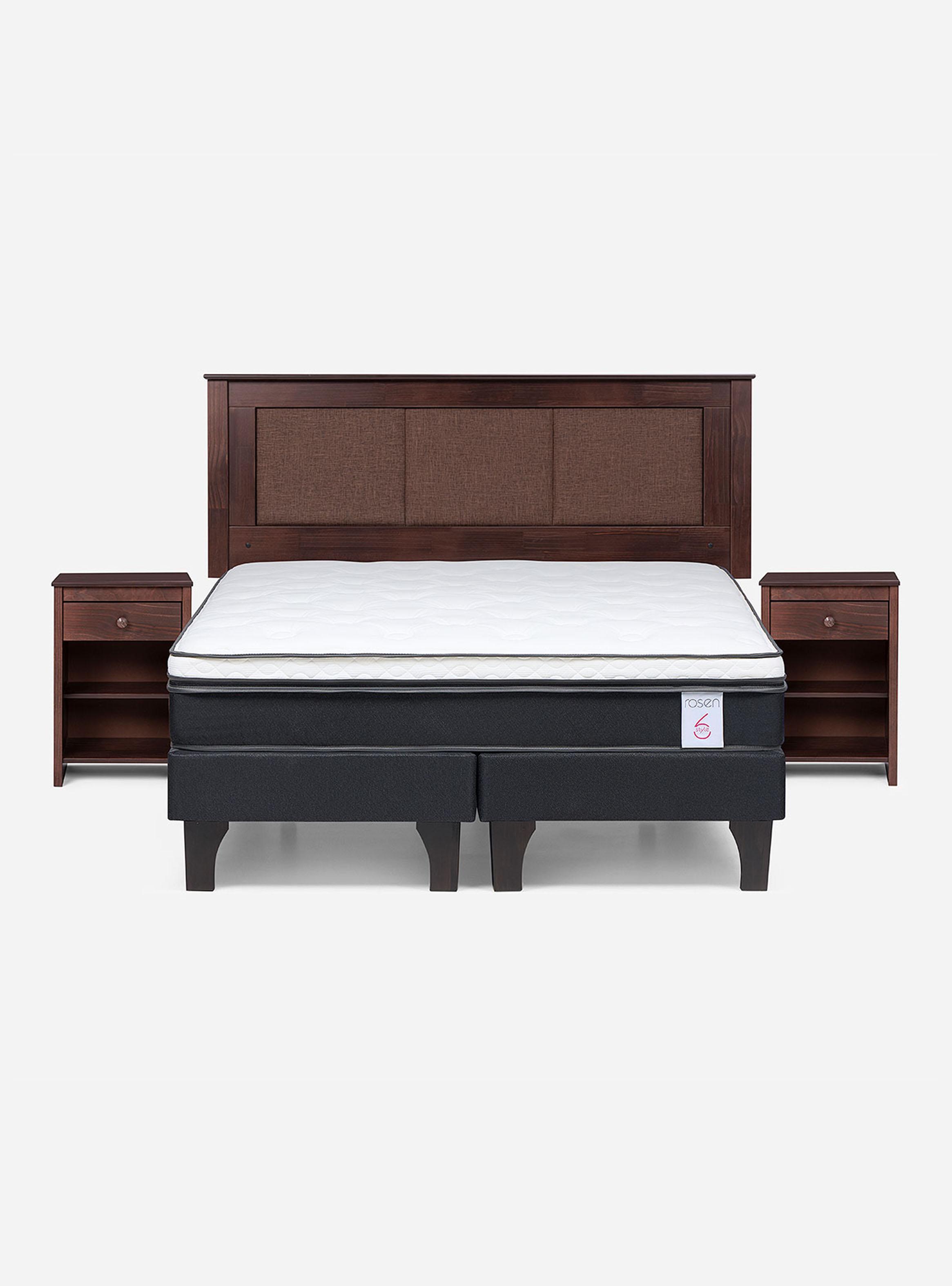 Cama Europea Style 6 2 Plazas Base Dividida + Set Muebles Rachel-1