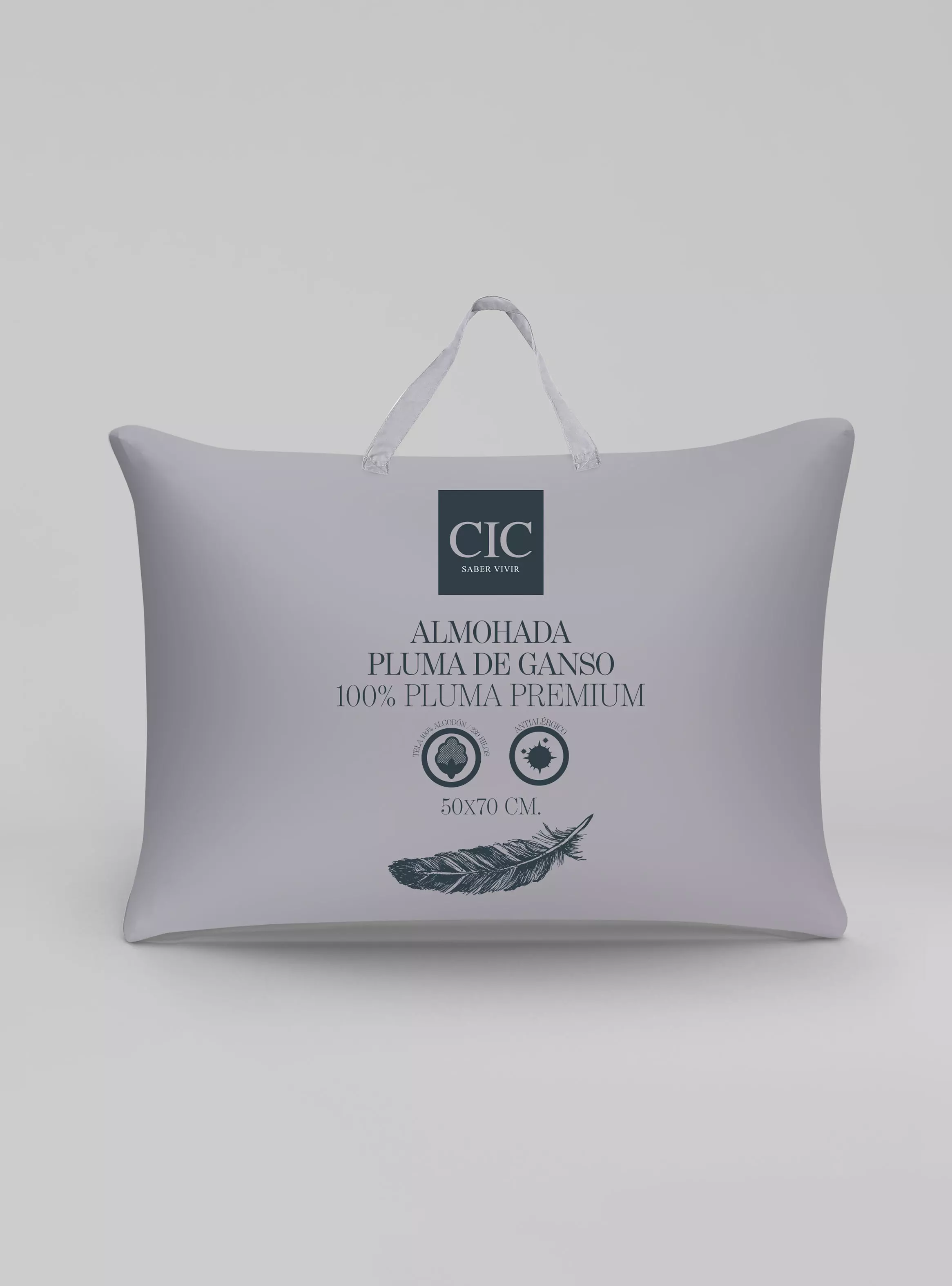 Almohada de Pluma de Ganso 50 x 70 cm-0
