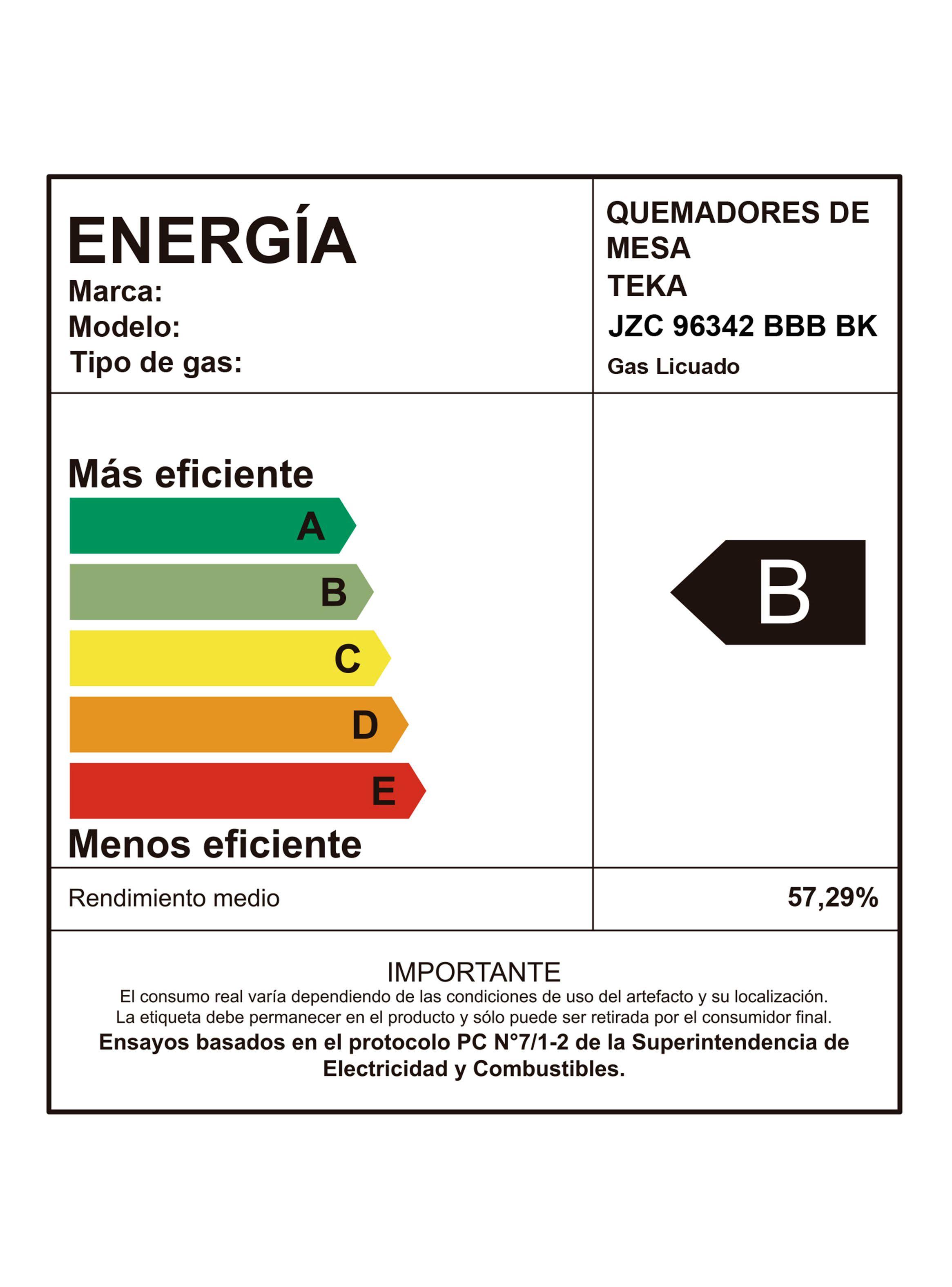 Encimera Cristal Gas + Inducción 6 Quemadores JZC 96342 BBB BK-5