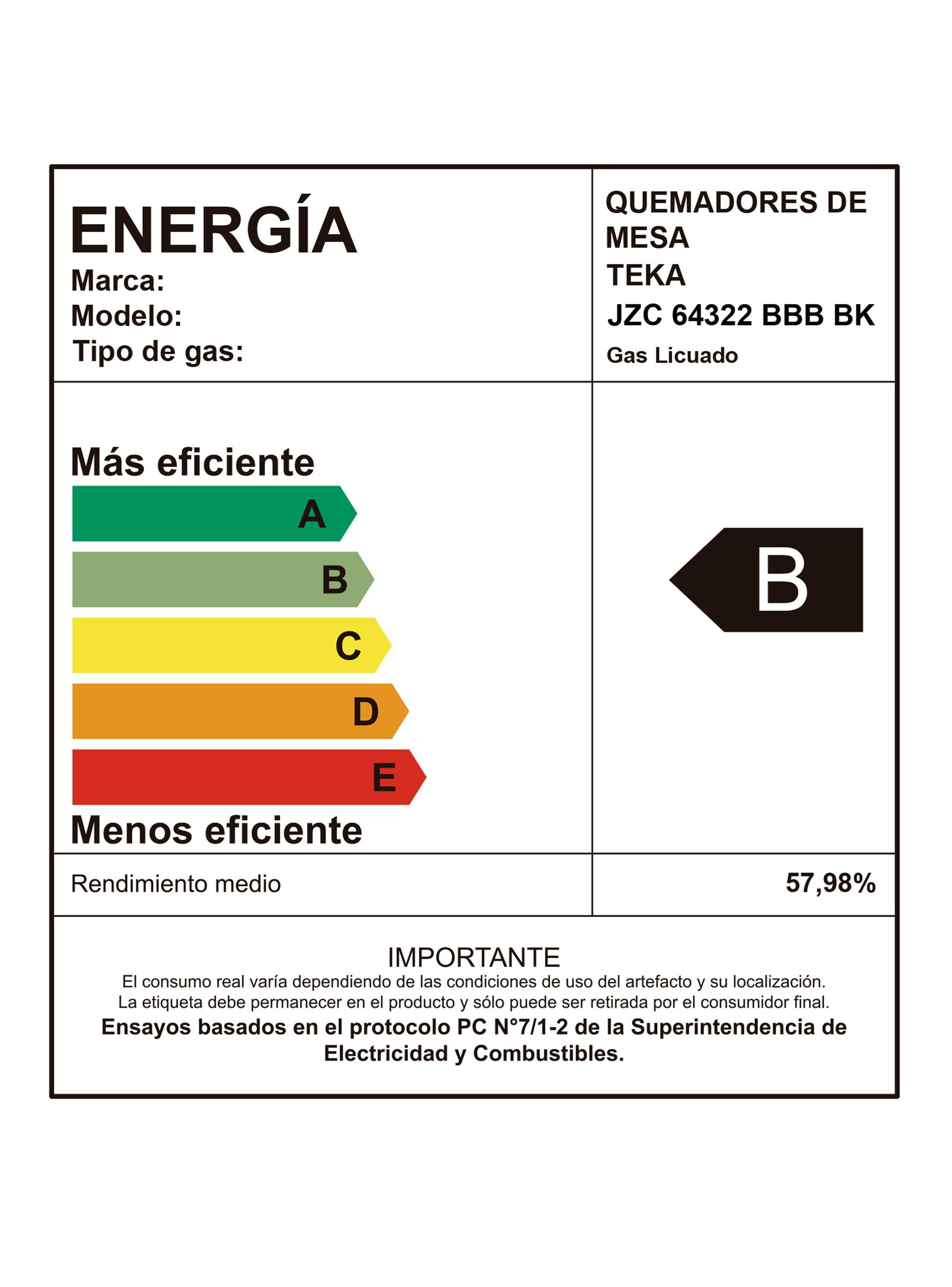 Encimera Cristal Gas + Inducción 4 Quemadores JZC 64322 ABB BK-5