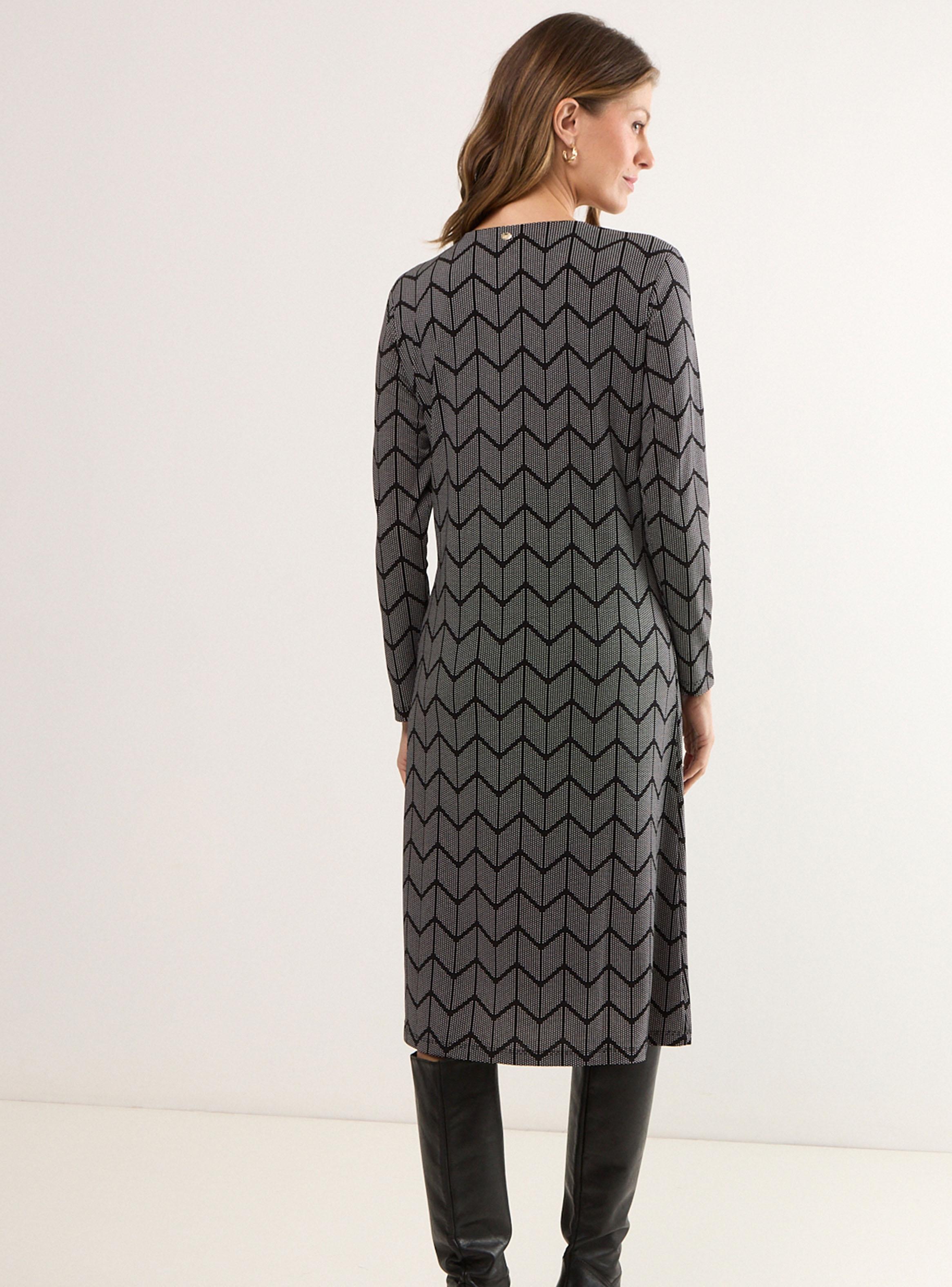 Vestido Estampado con Nudo en Escote 1312-1