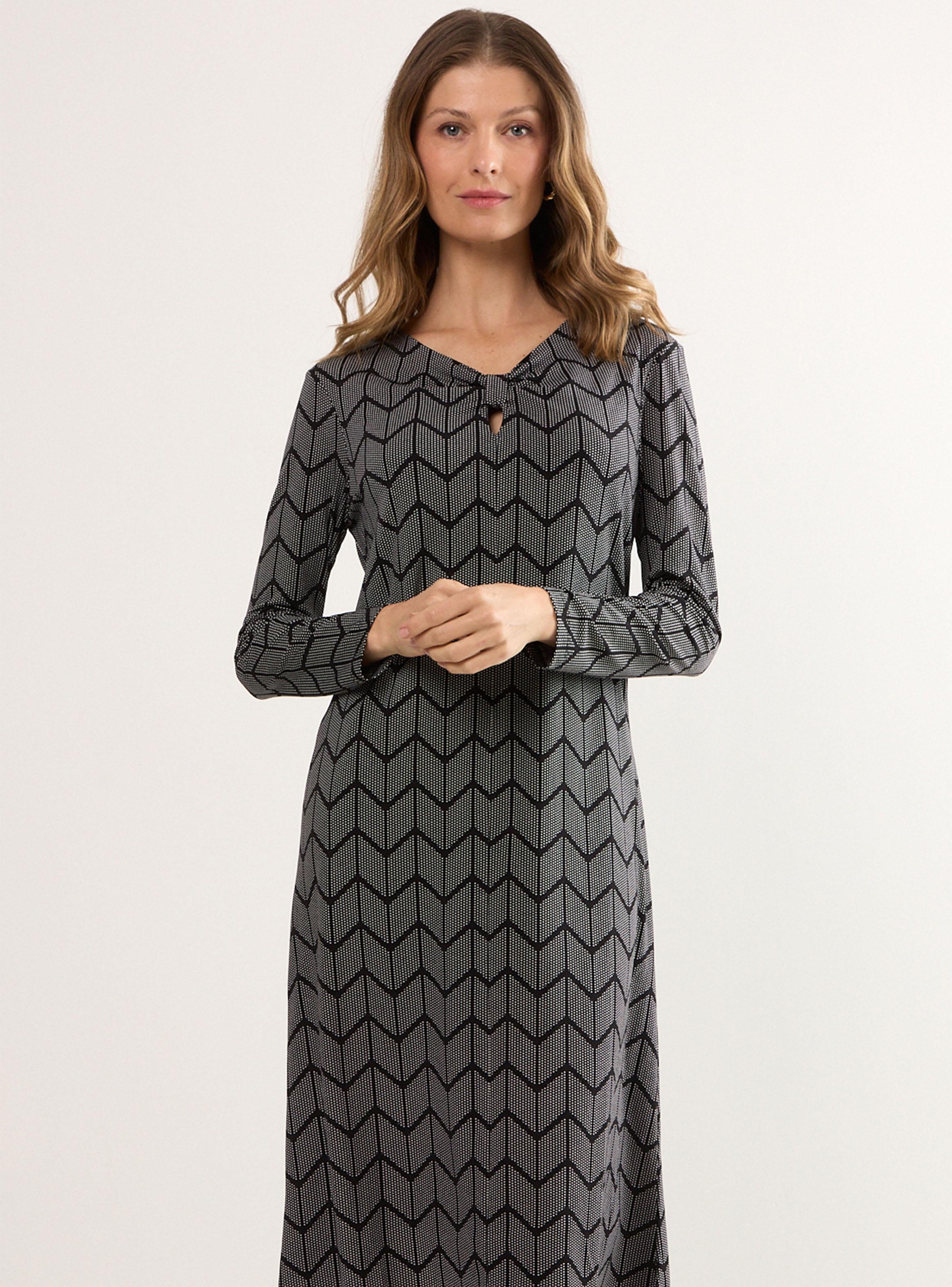 Vestido Estampado con Nudo en Escote 1312-2