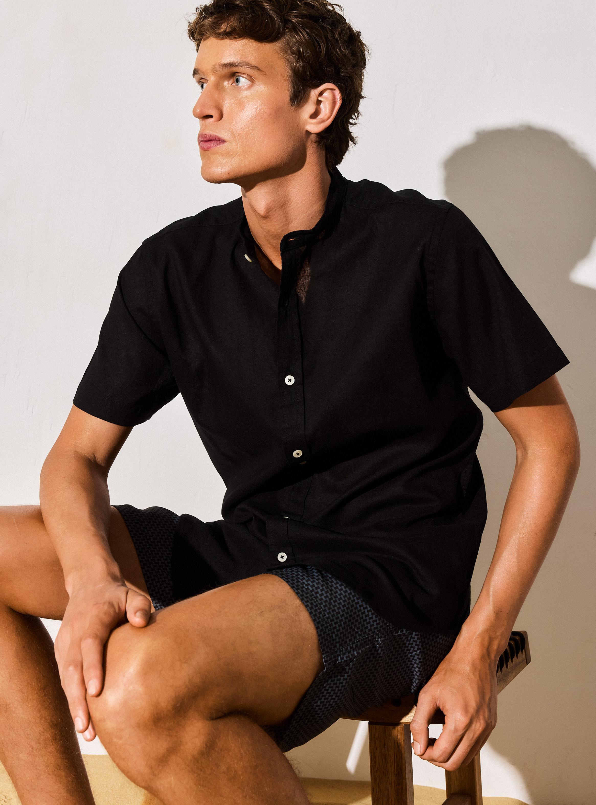Camisa Manga Larga Cuello Mao-3
