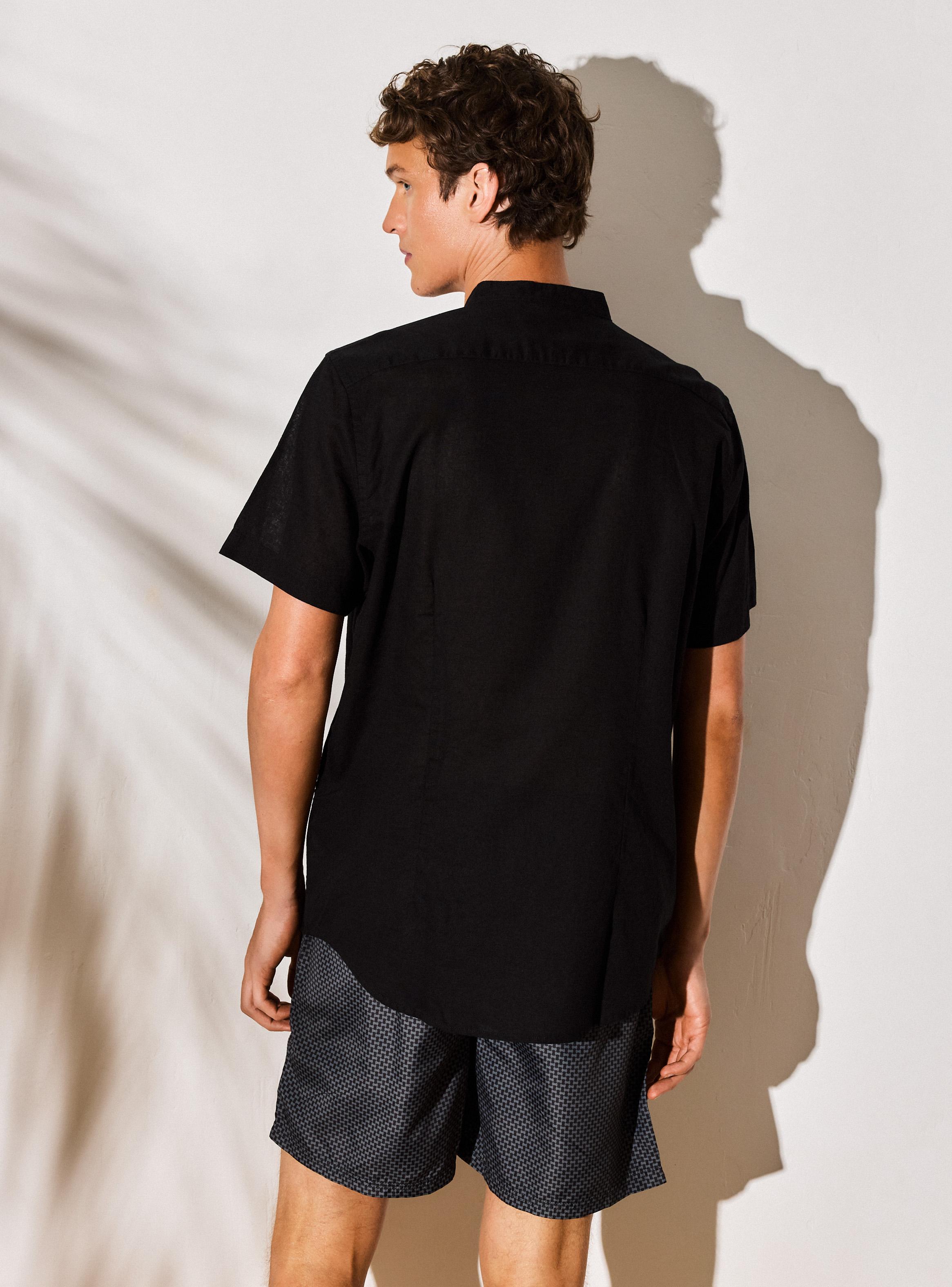 Camisa Manga Larga Cuello Mao-1