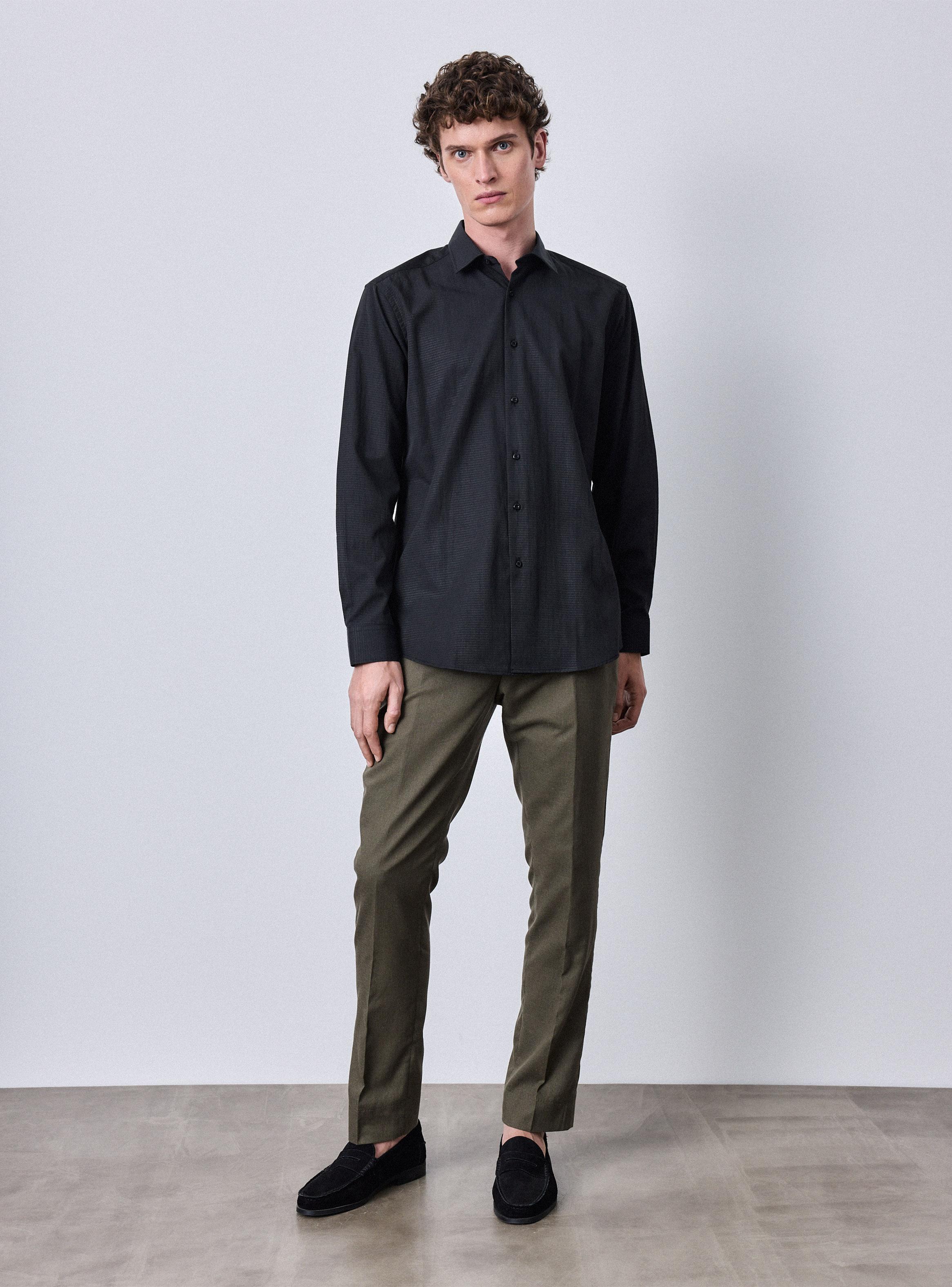 Camisa de Vestir Slim Fit Texturas Color-4