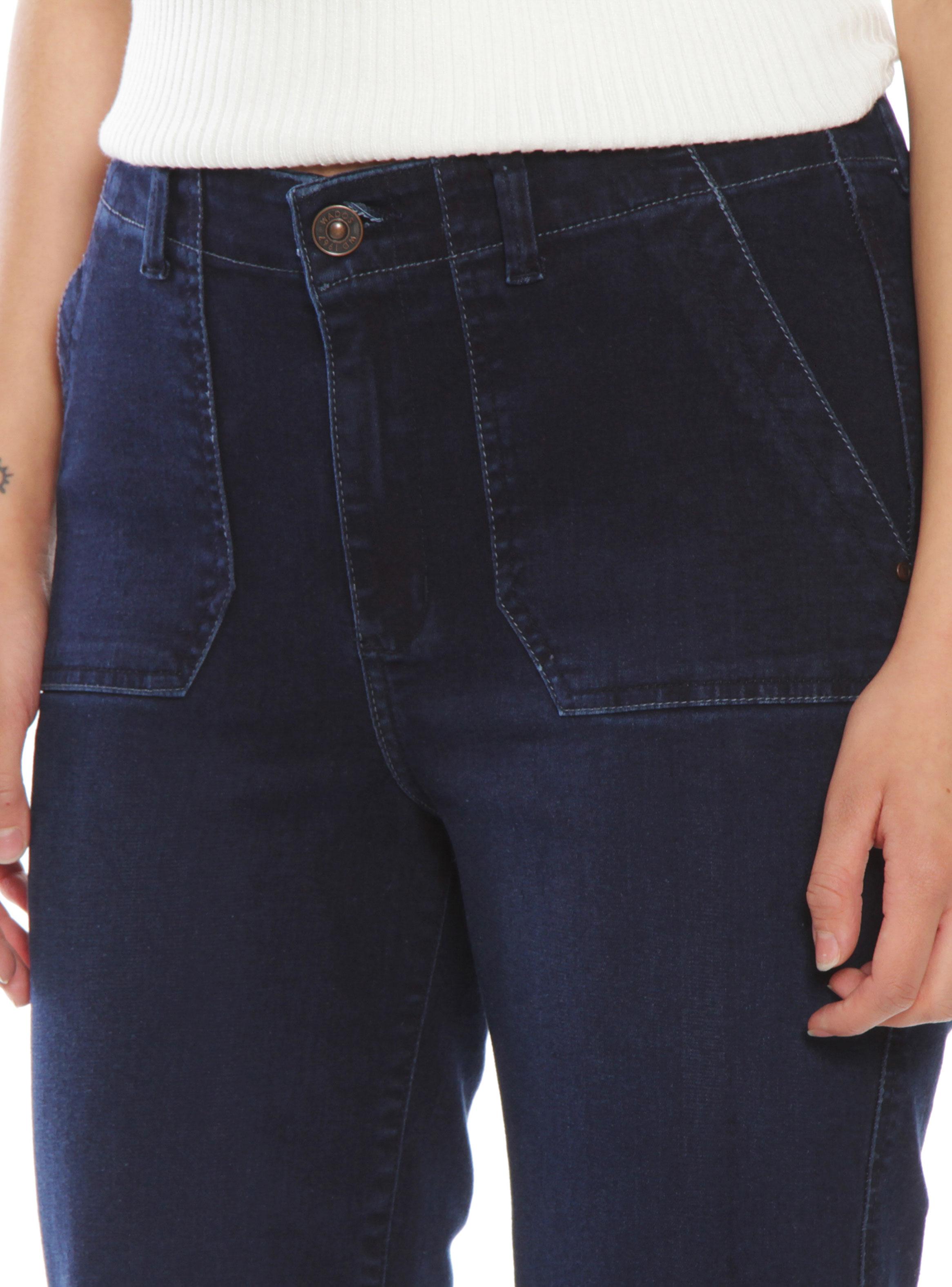 Jeans Recto Cargo de Tiro Alto J5334-2