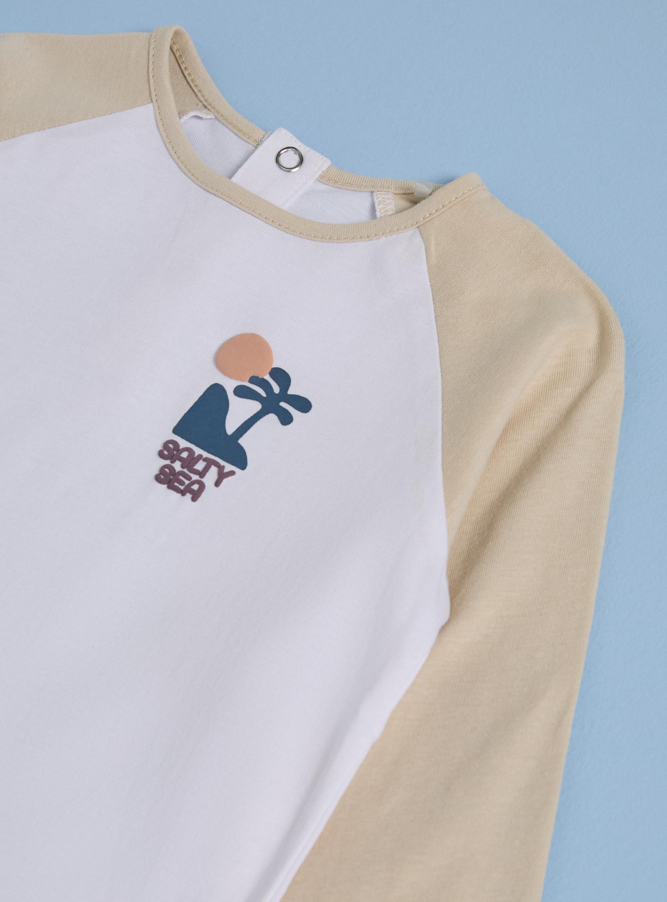 Polera Bicolor Estampado Pequeño-3