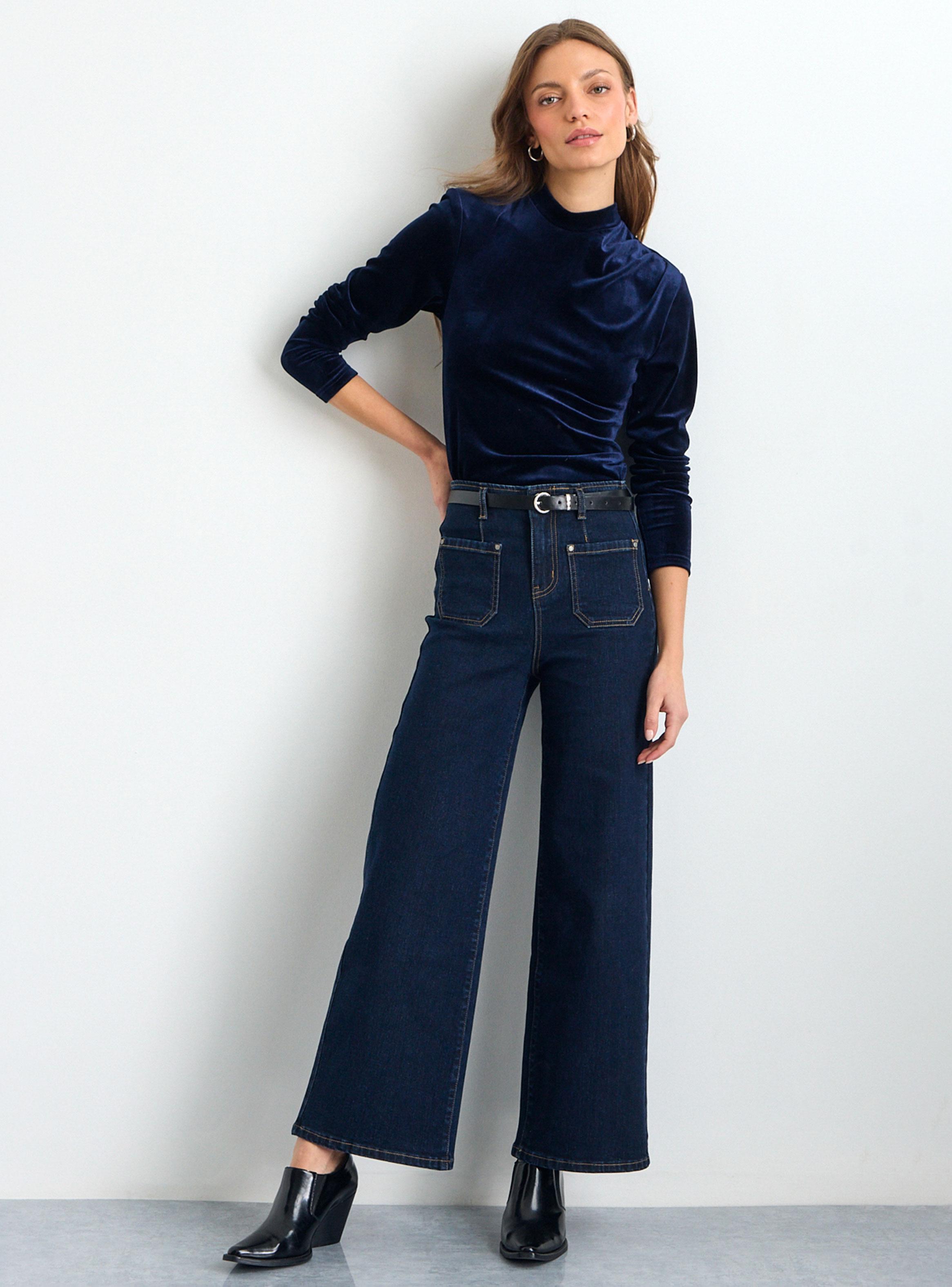 Jeans Liso Bolsillos Visibles-4