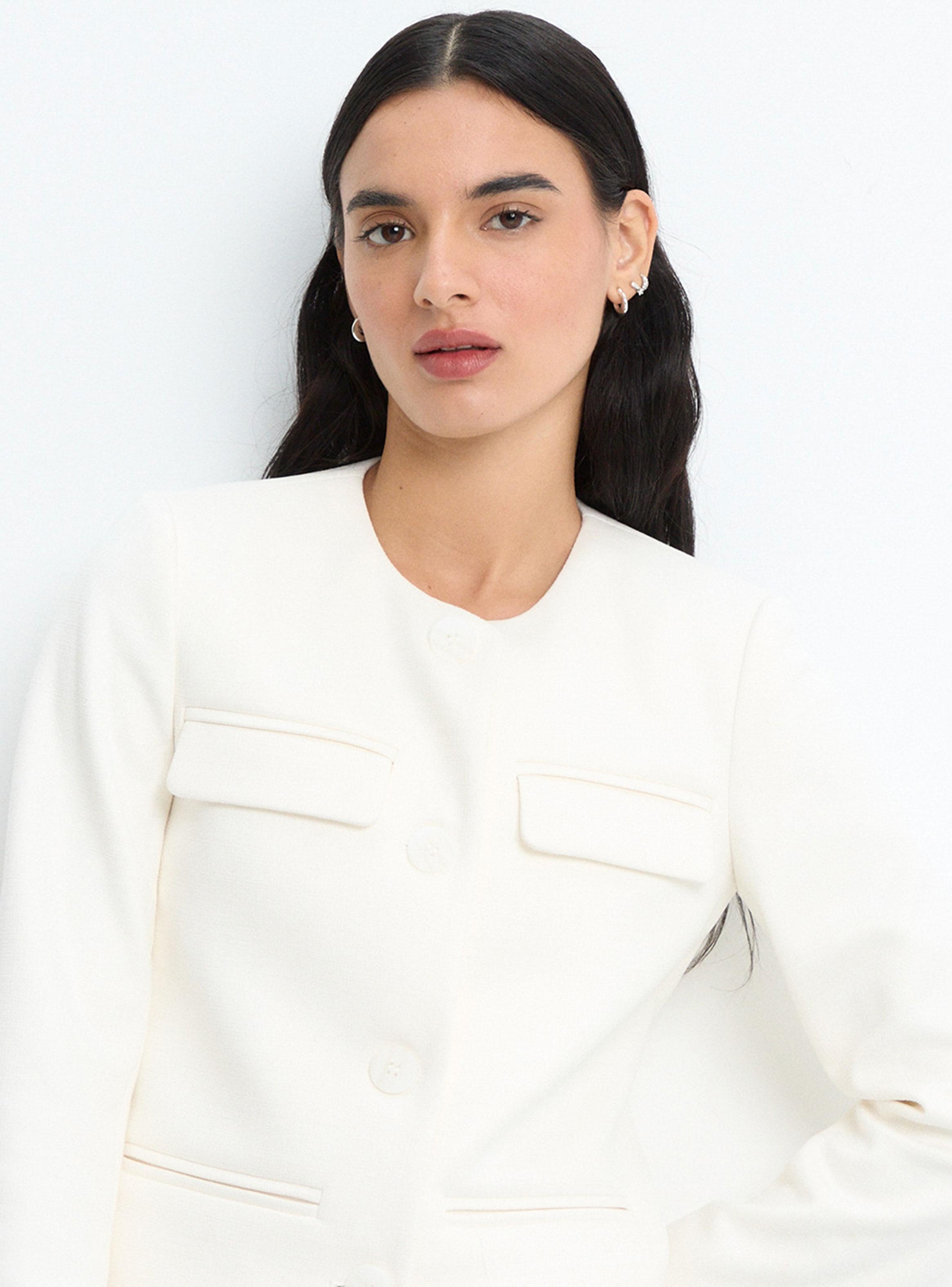Chaqueta Lisa Natural Básica-2
