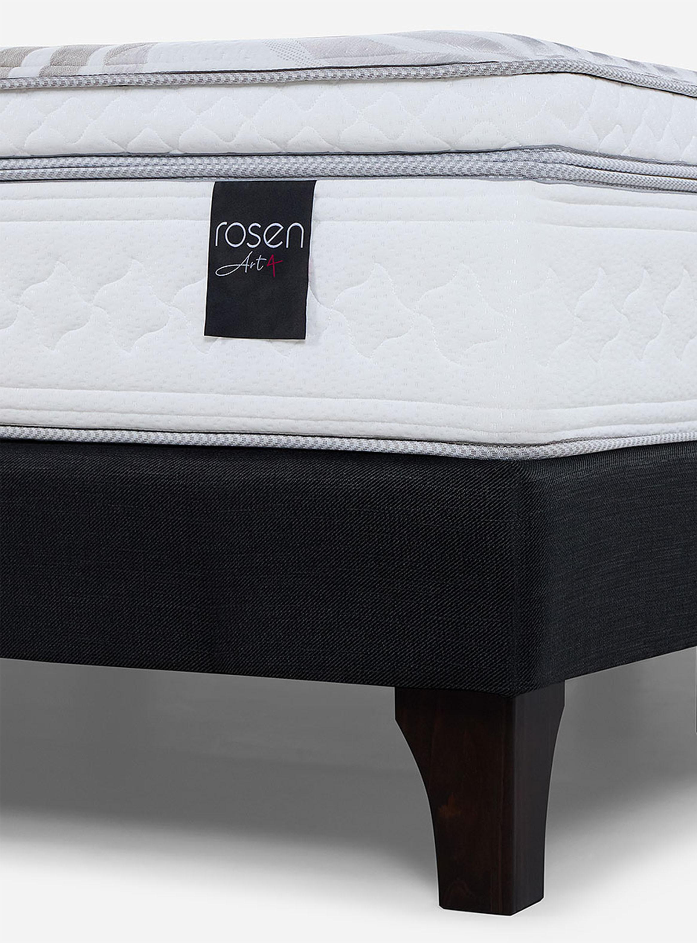 Cama Europea 2 Plazas Art 4 Base dividida + Respaldo Issey Grafito-4