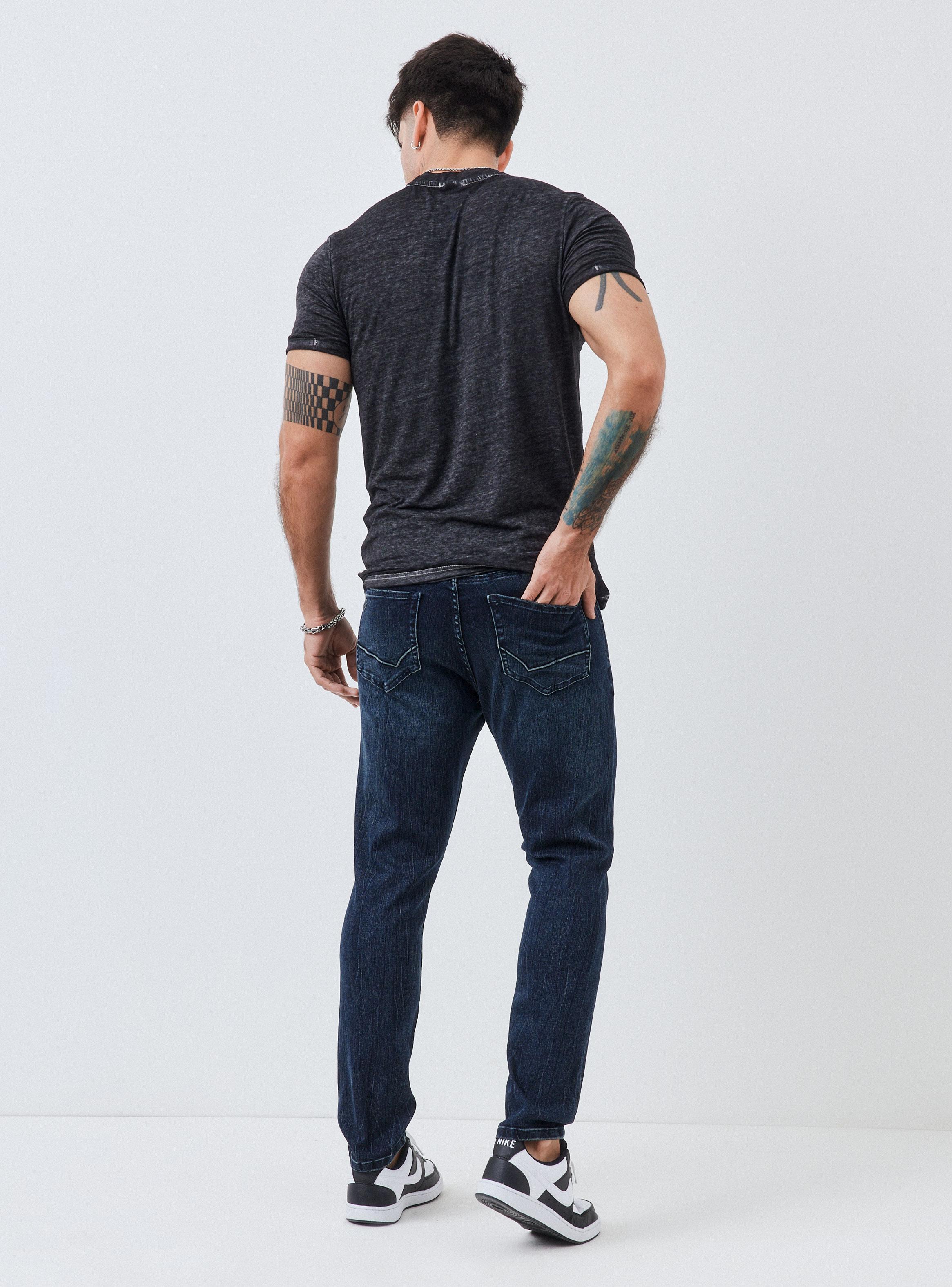 Jeans Lavado Craquelado Tapered Fit-5