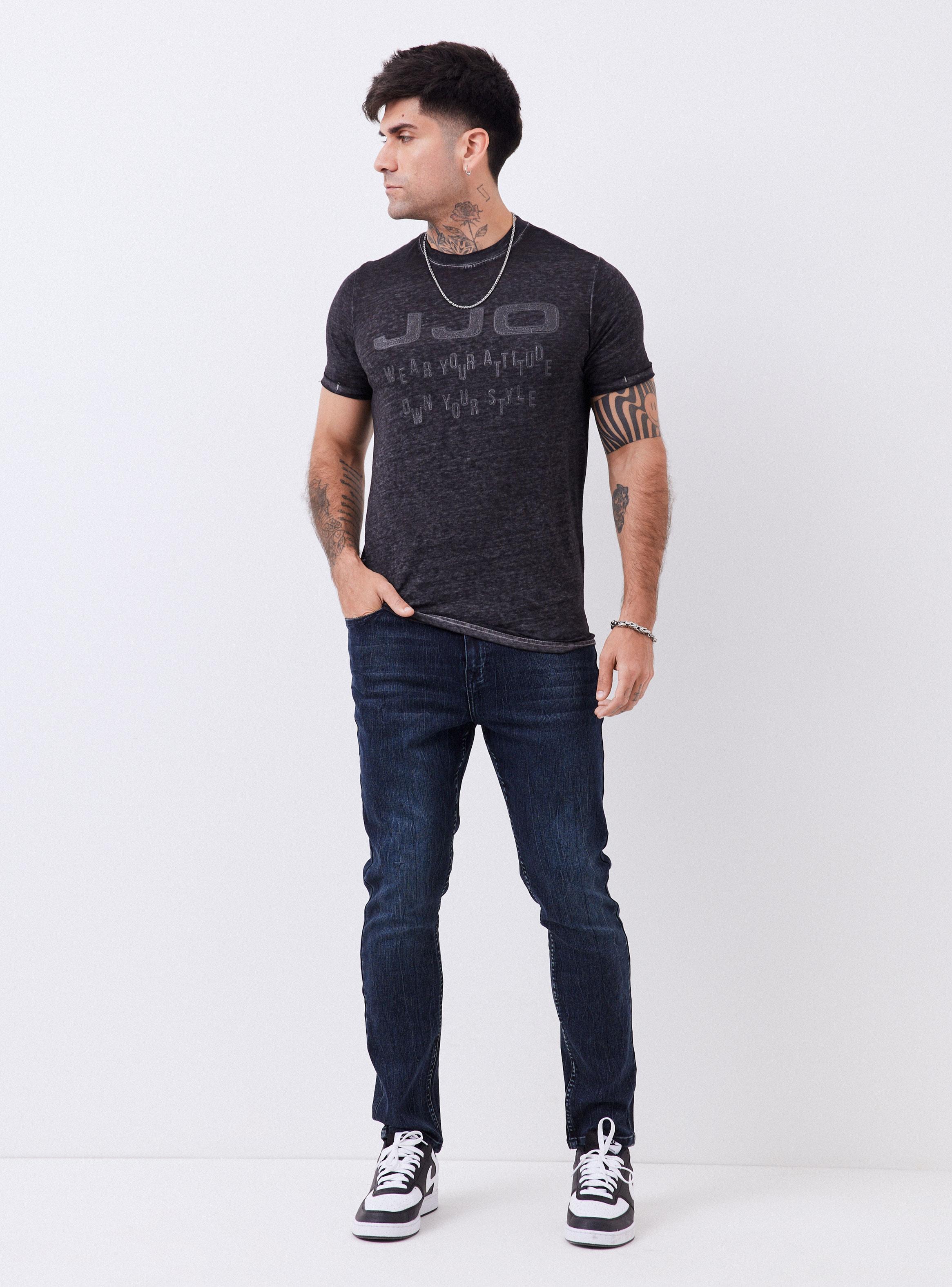 Jeans Lavado Craquelado Tapered Fit-4