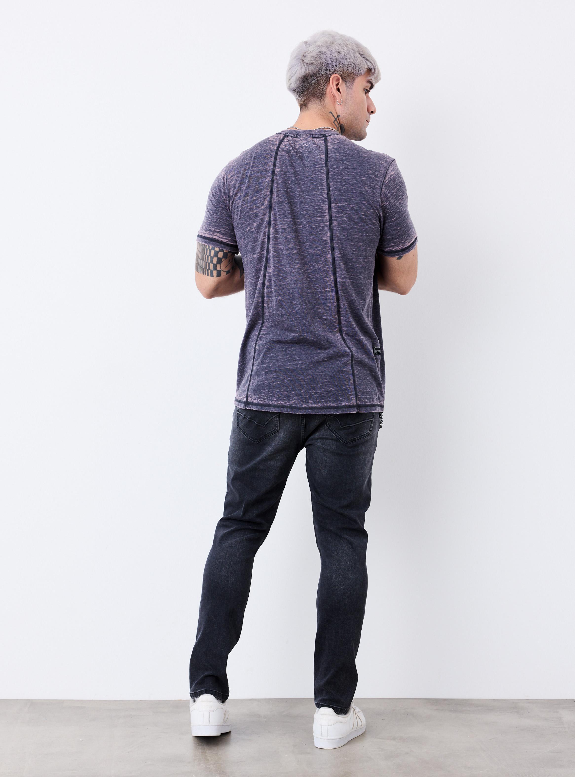 Jeans Tapered con Roturas y Cadena-5