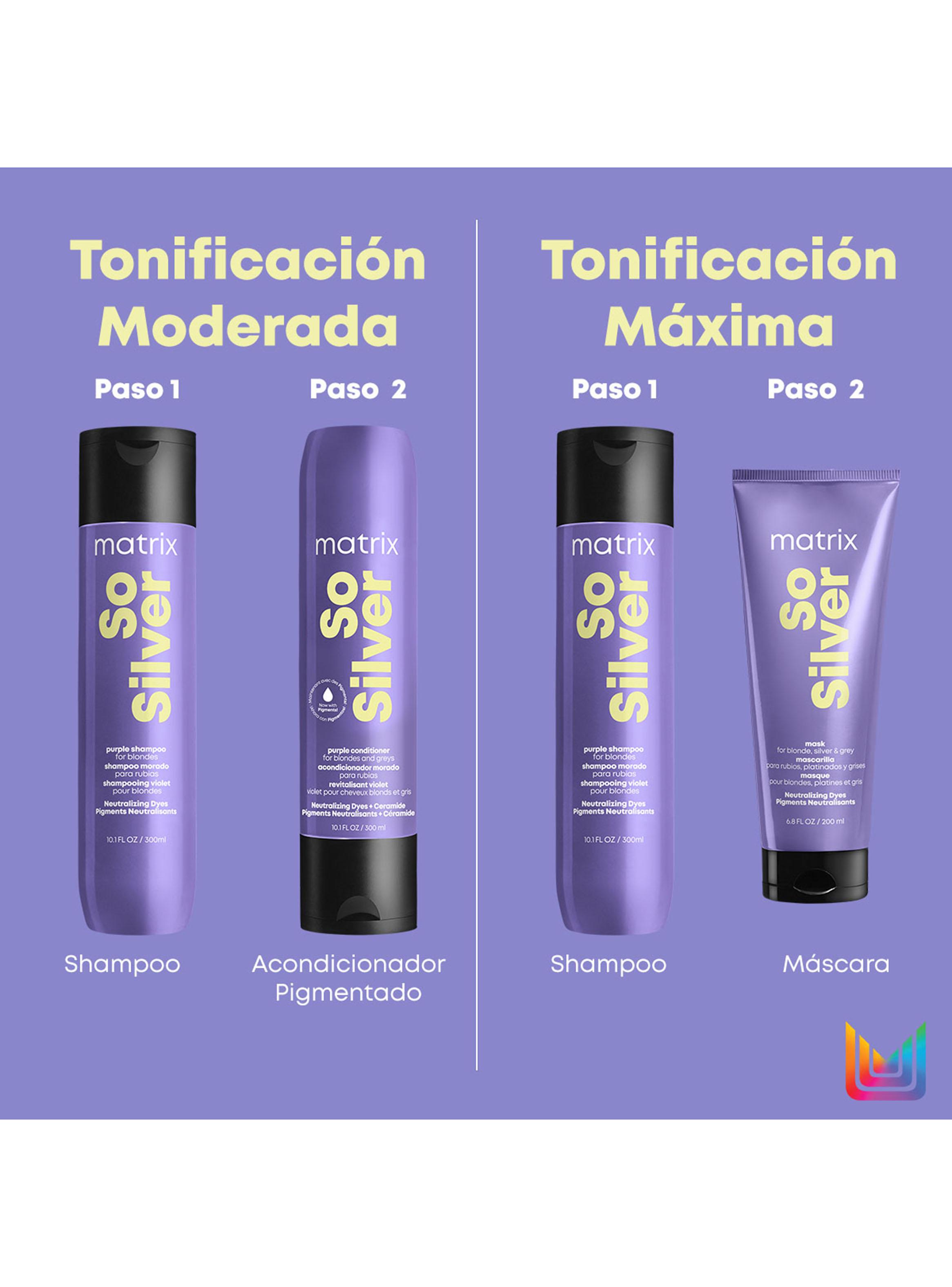 Máscara Matizadora Violeta Cabello Rubio y Gris con Color So Silver 200ml-5