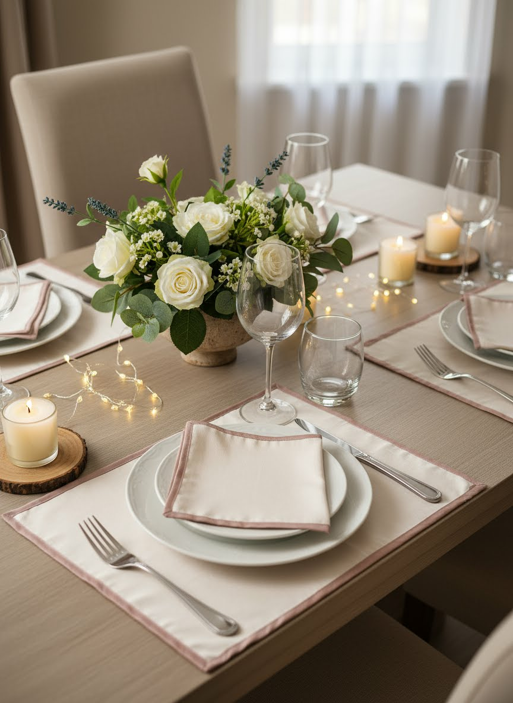 Set de 4 Individuales Rosa 33x48 cm-2