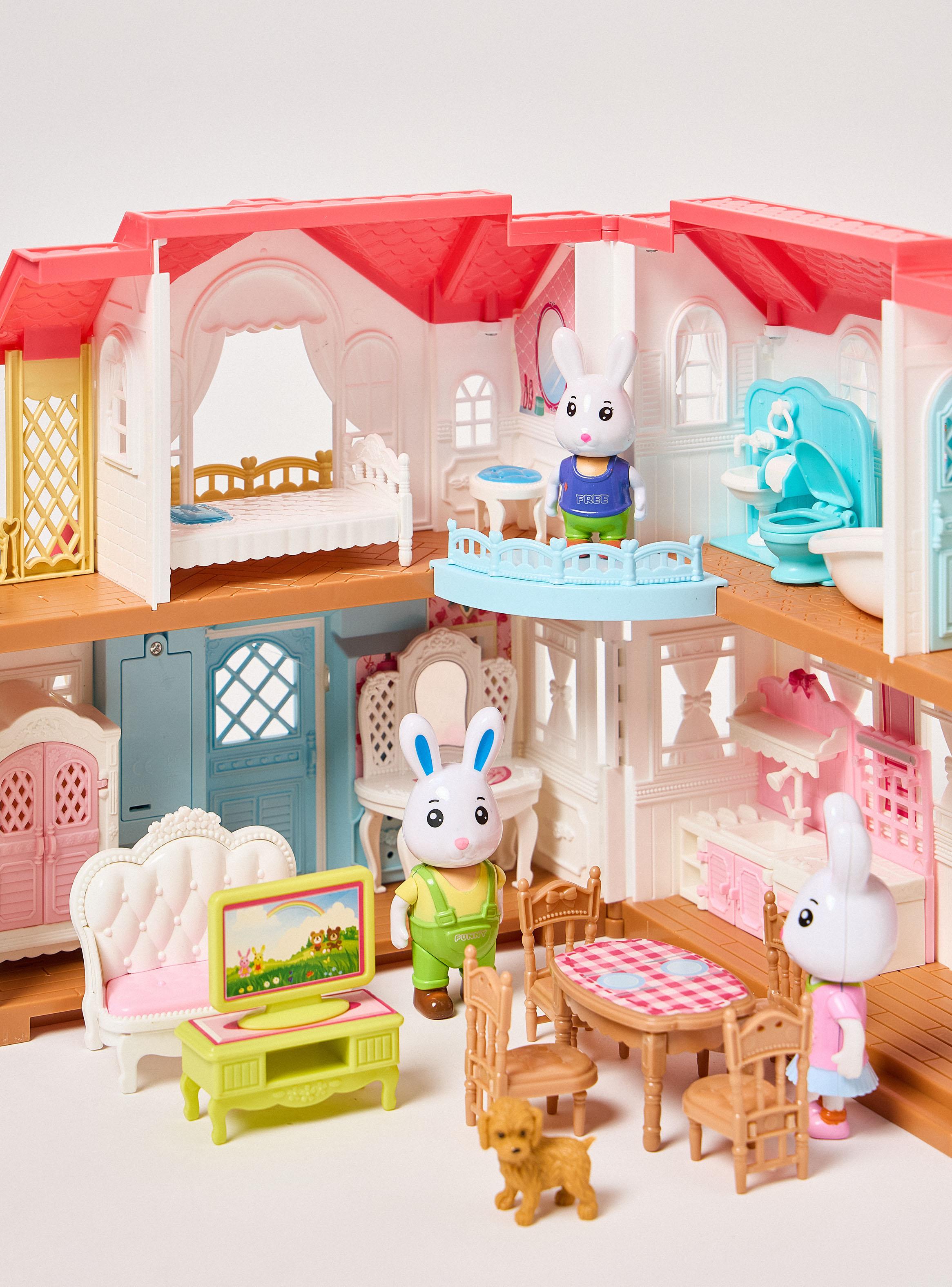 Casa de Muñecas Familiar Conejitos-2