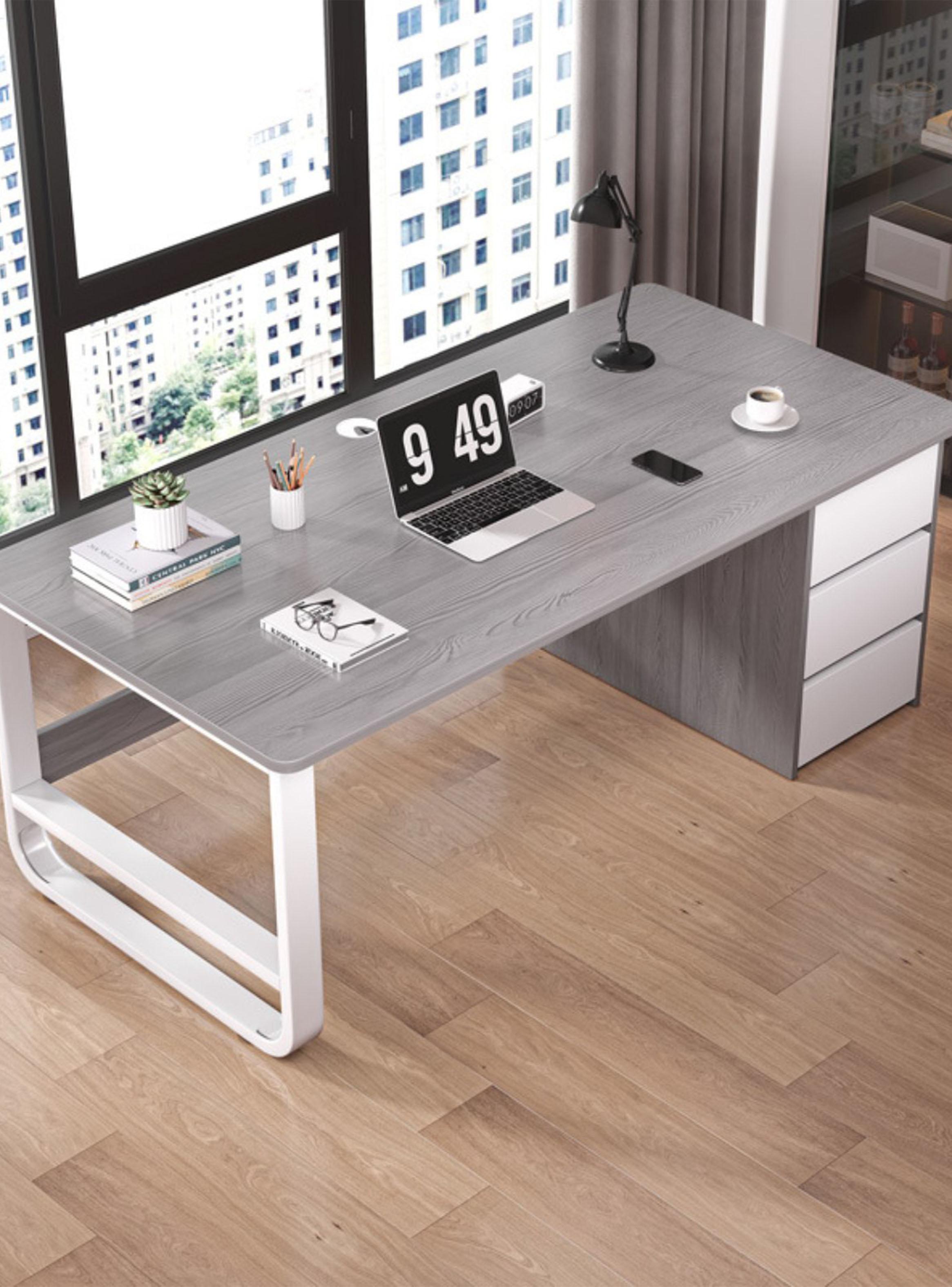 Escritorio Ejecutivo Metal Gris/Blanco-5