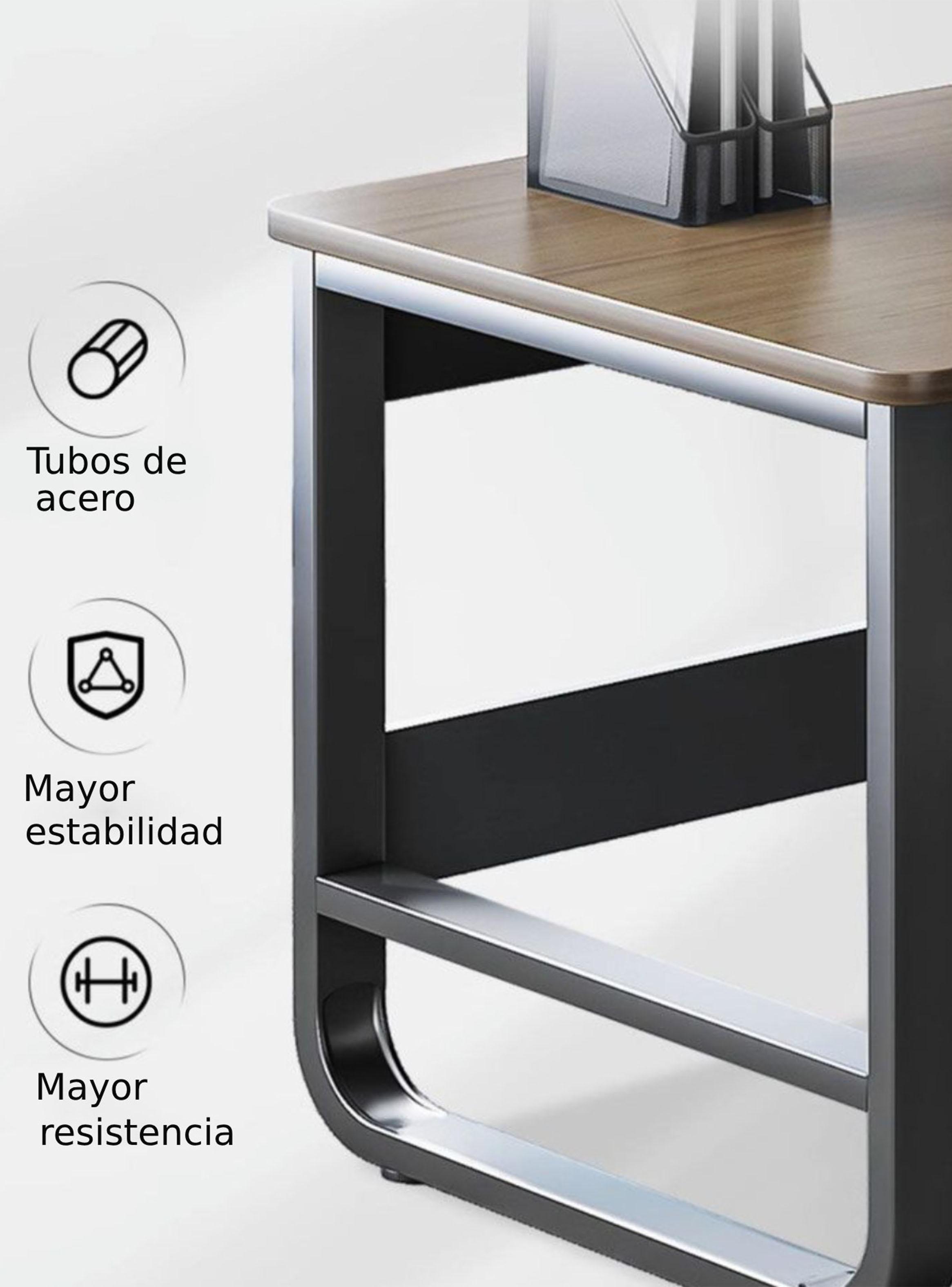 Escritorio Ejecutivo Metal Cafe/Negro-2