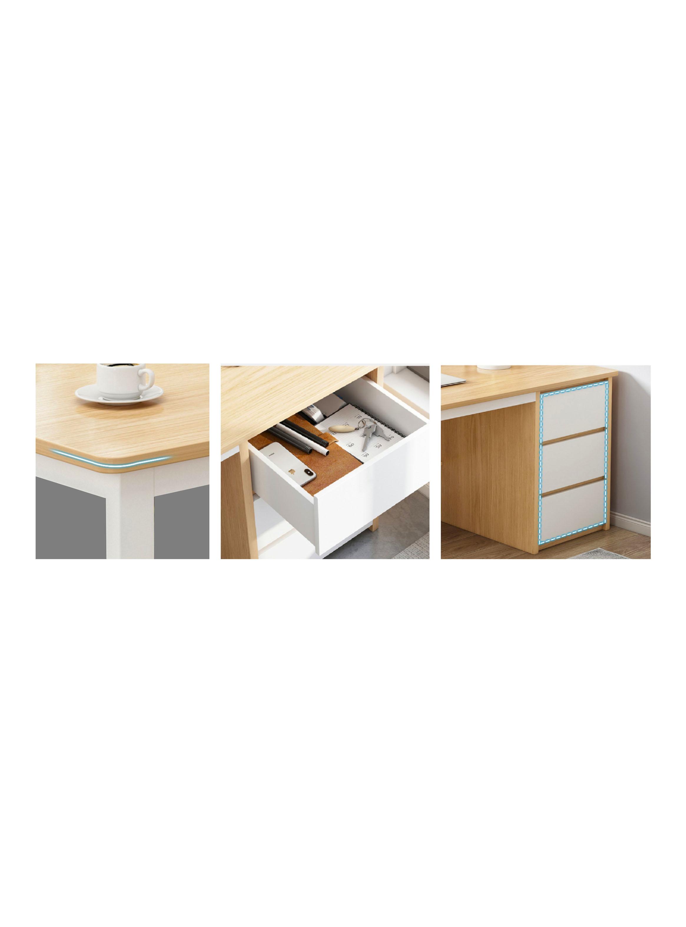 Escritorio Ejecutivo Metal Beige/Blanco-2