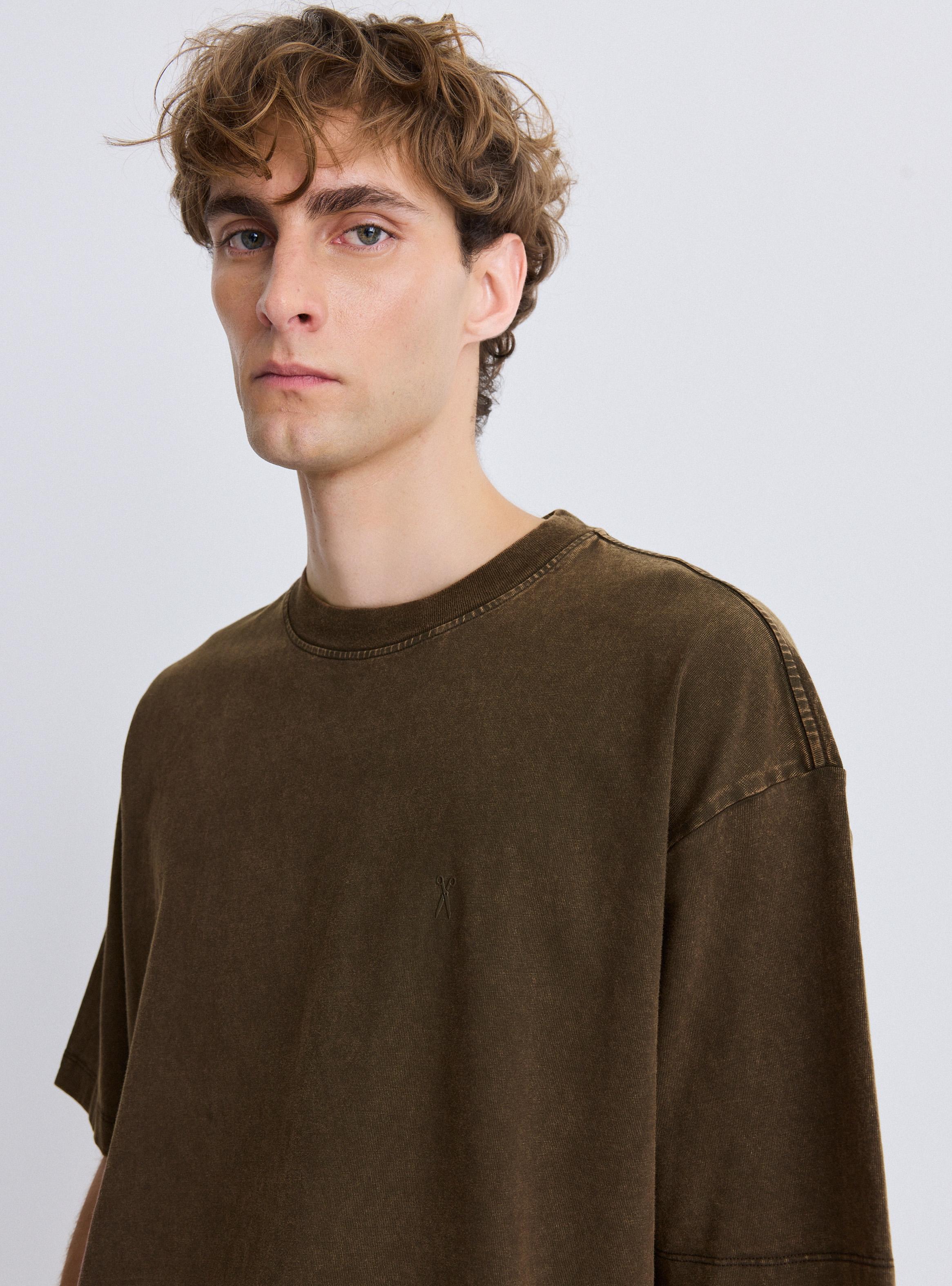 Polera Cuello Polo Manga Corta Oversize Lavada-2