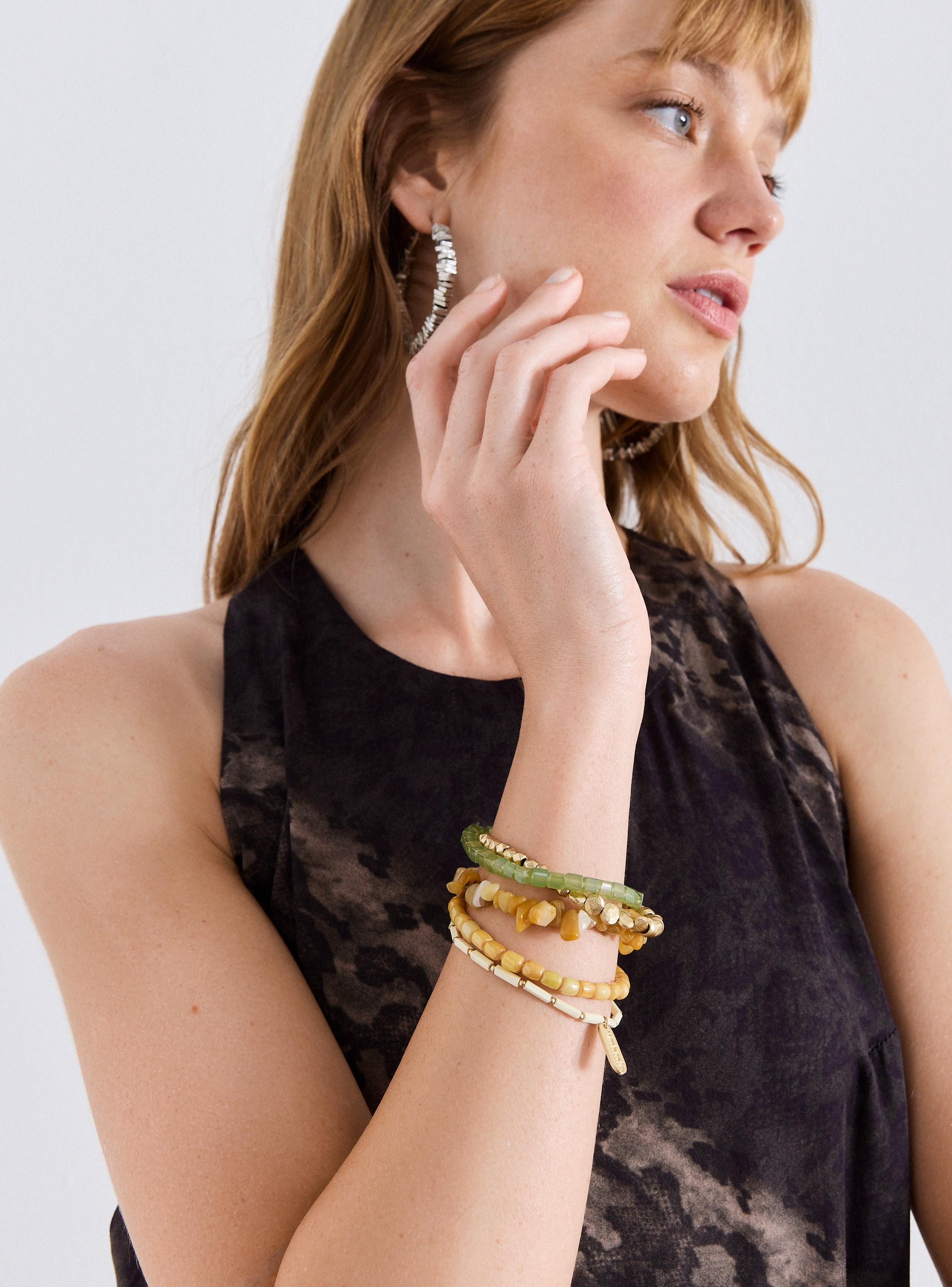 Pulsera Pack Mostacillas y Piedras Elasticadas-2