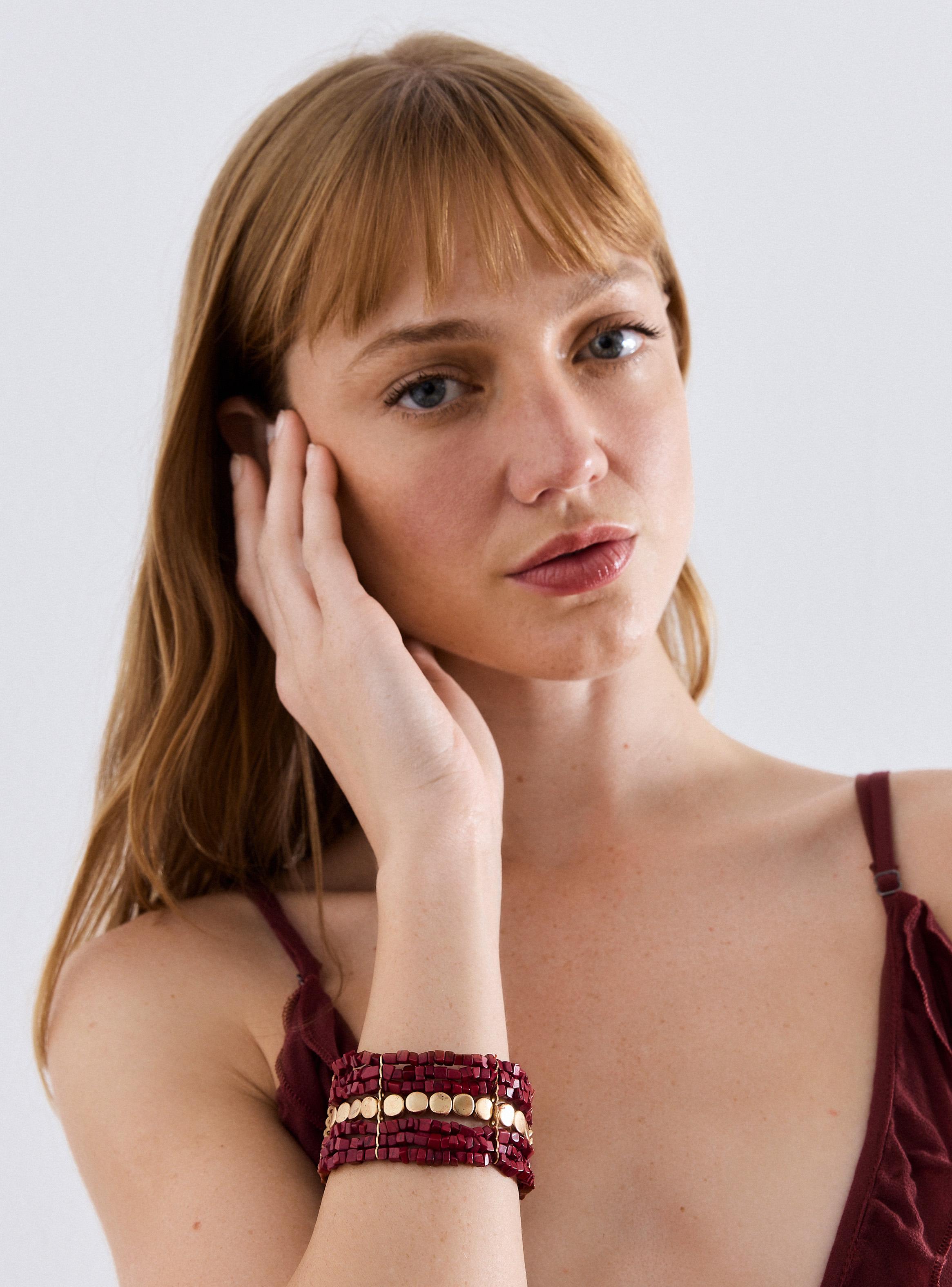 Pulsera 5 Corridas Mostacillas y Piedras-2