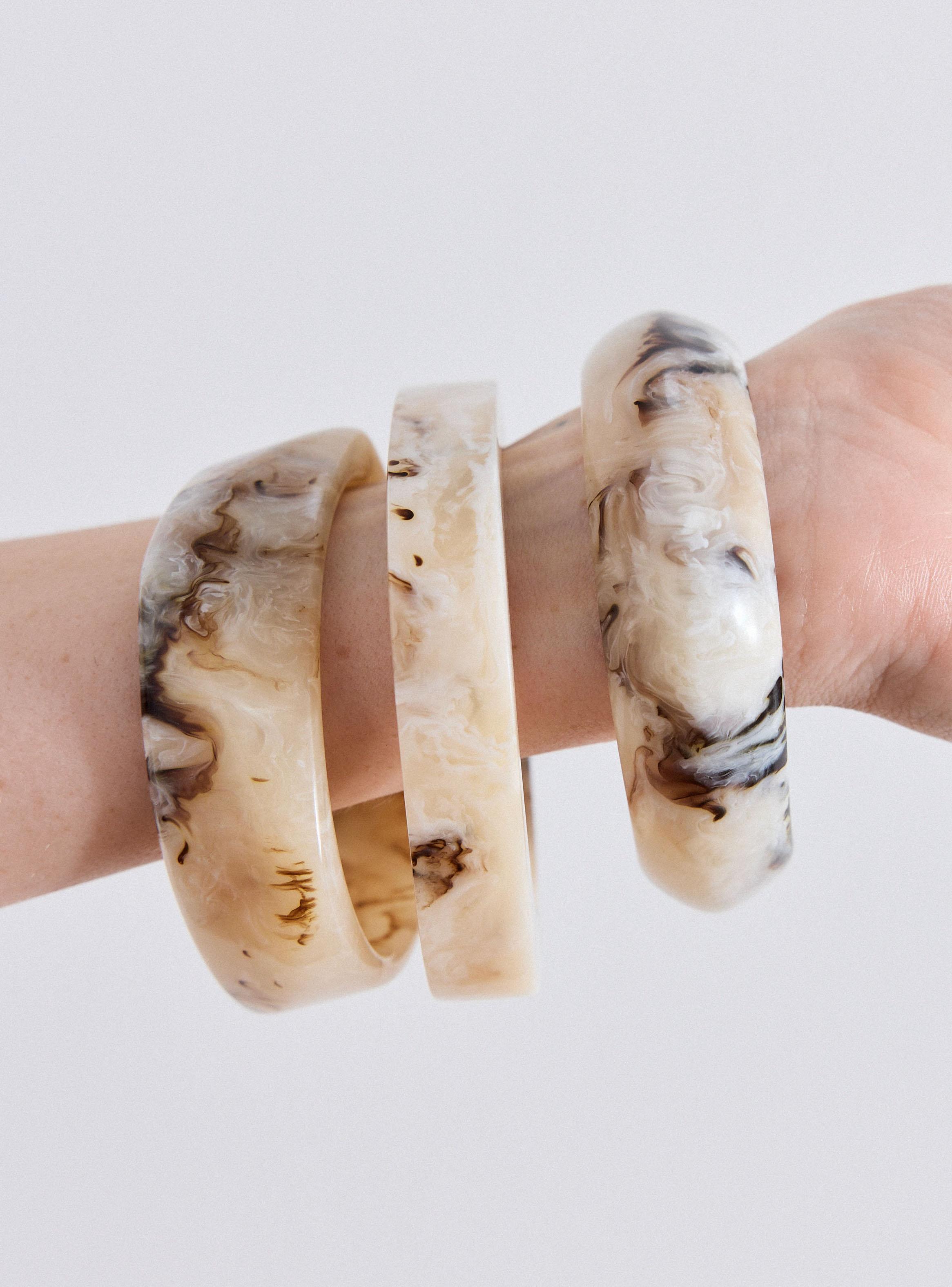 Pulsera Pack Rígida de Resina con Efecto Marmolado-3