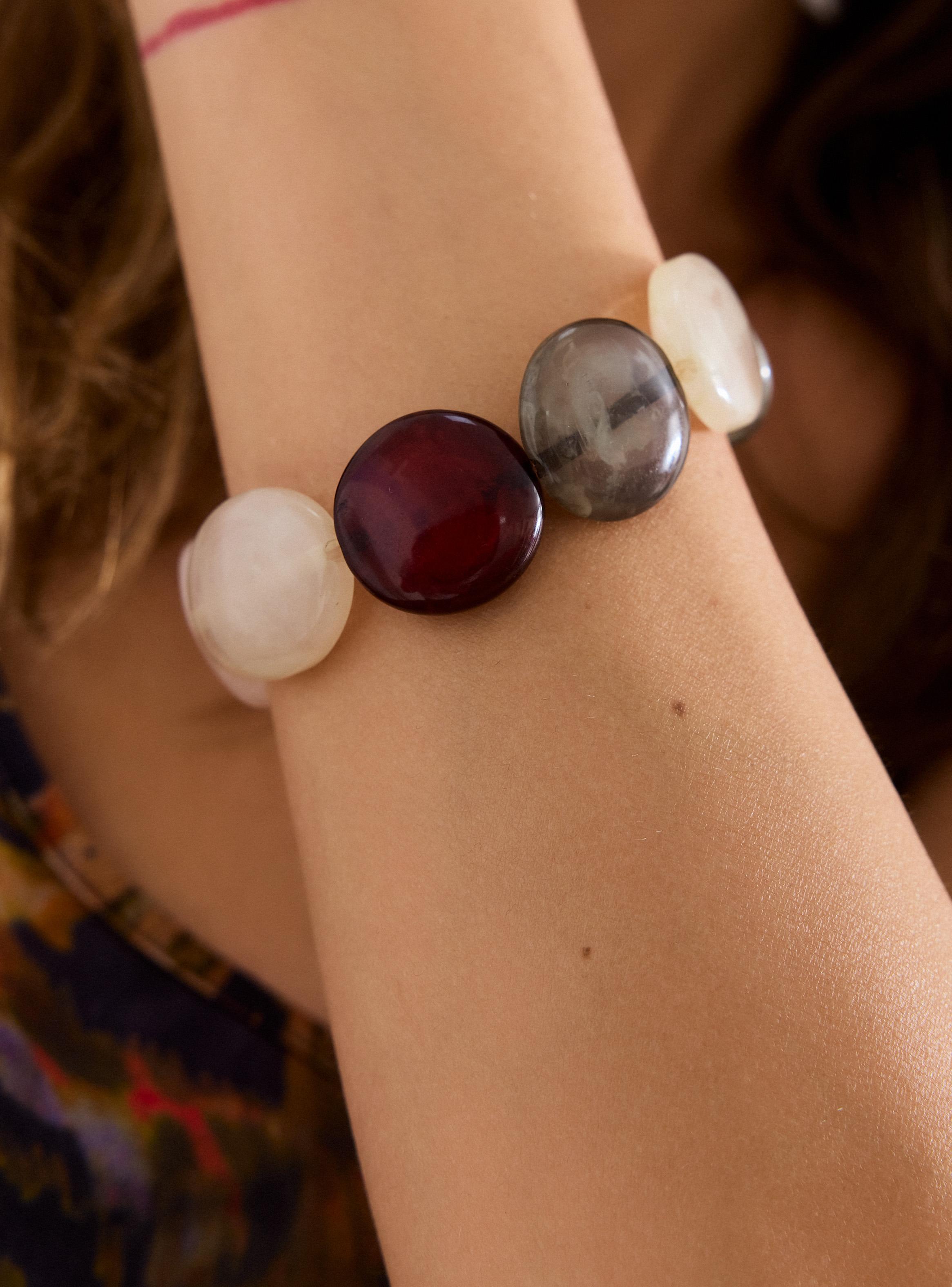 Pulsera Elástica de Mostacillas de Resina-3